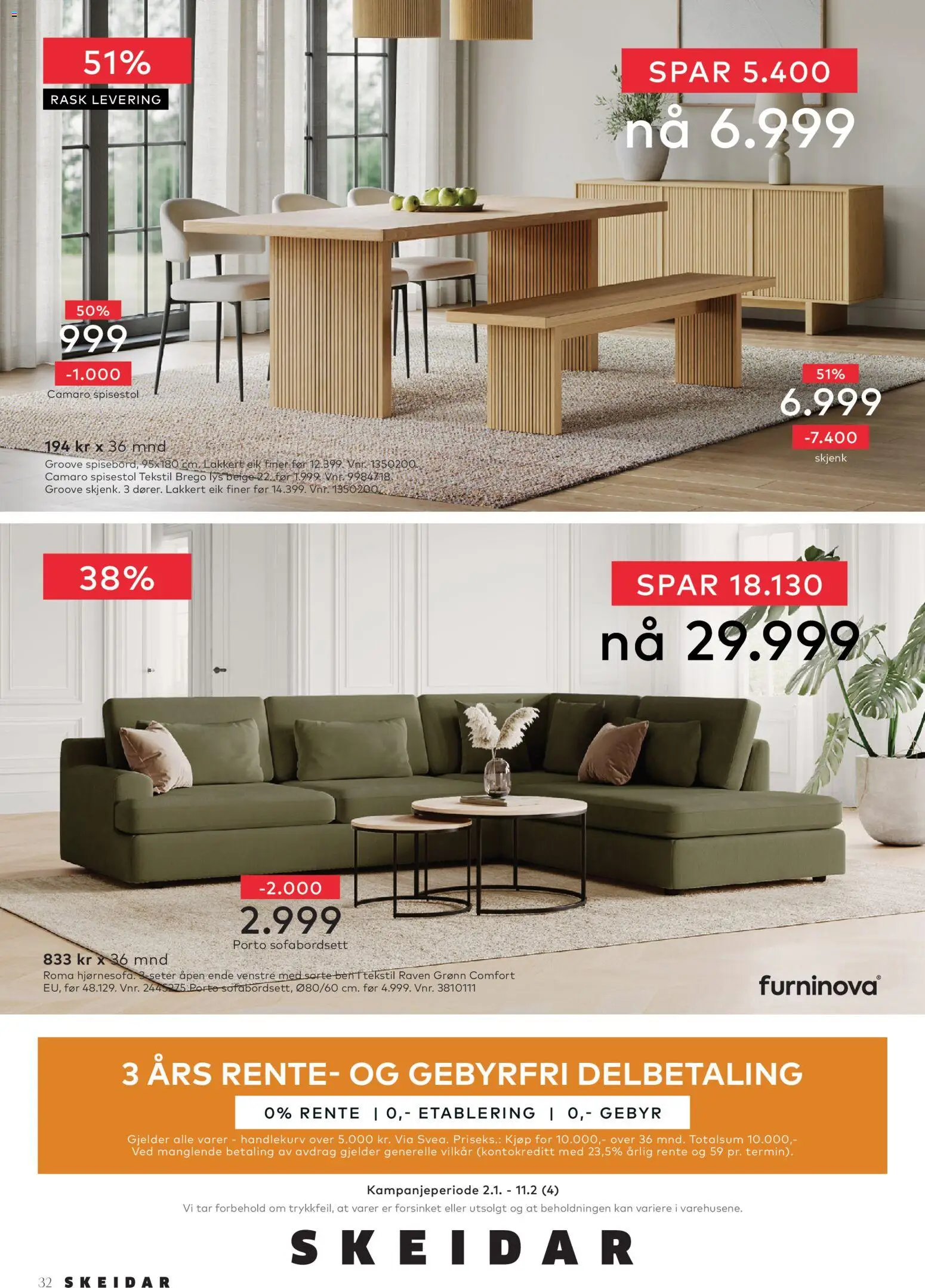 {H1} | Side: 32 | Produkter: Spisestol, Lys