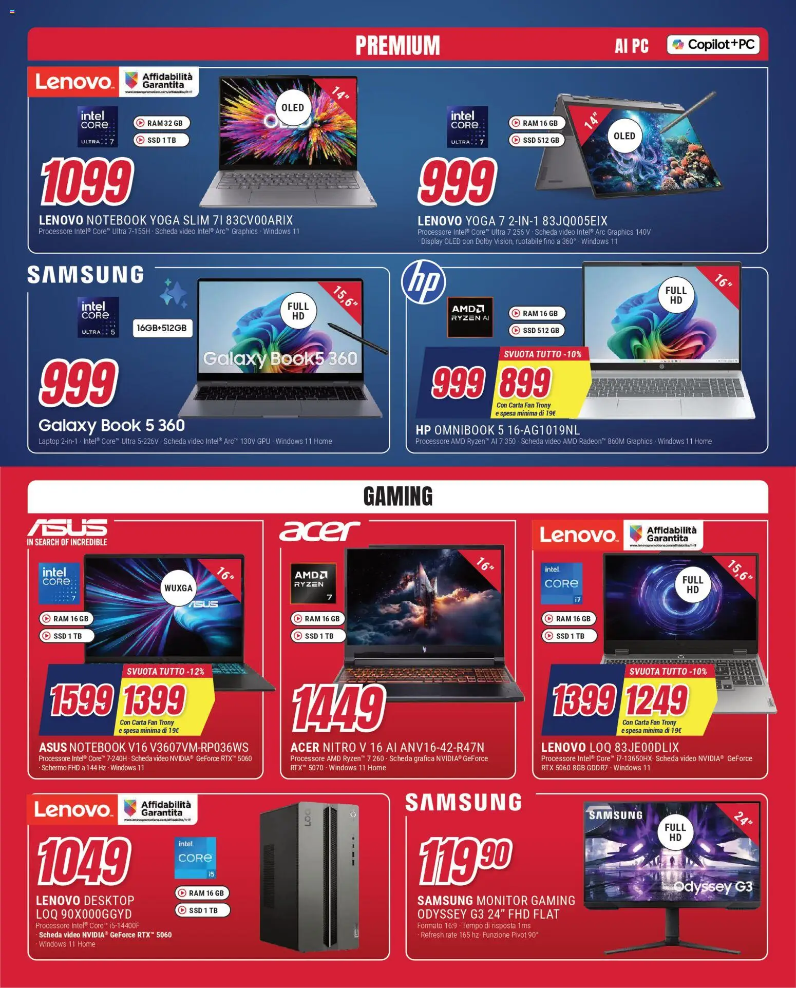 Volantino Trony del 15.01.2026 | Pagina: 10 | Prodotti: Notebook, Laptop, PC, Samsung