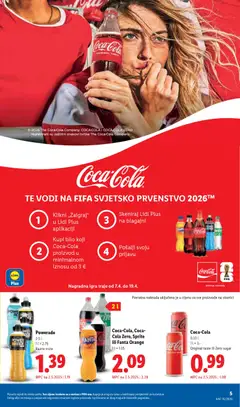 Coca-Cola, Coca-Cola Zero, Sprite ili Fanta Orange, 2 l, 1 l = 1.05 - Pregled kataloga iz trgovine Lidl, vrijedi od 07.04.2026 | Stranica: 5