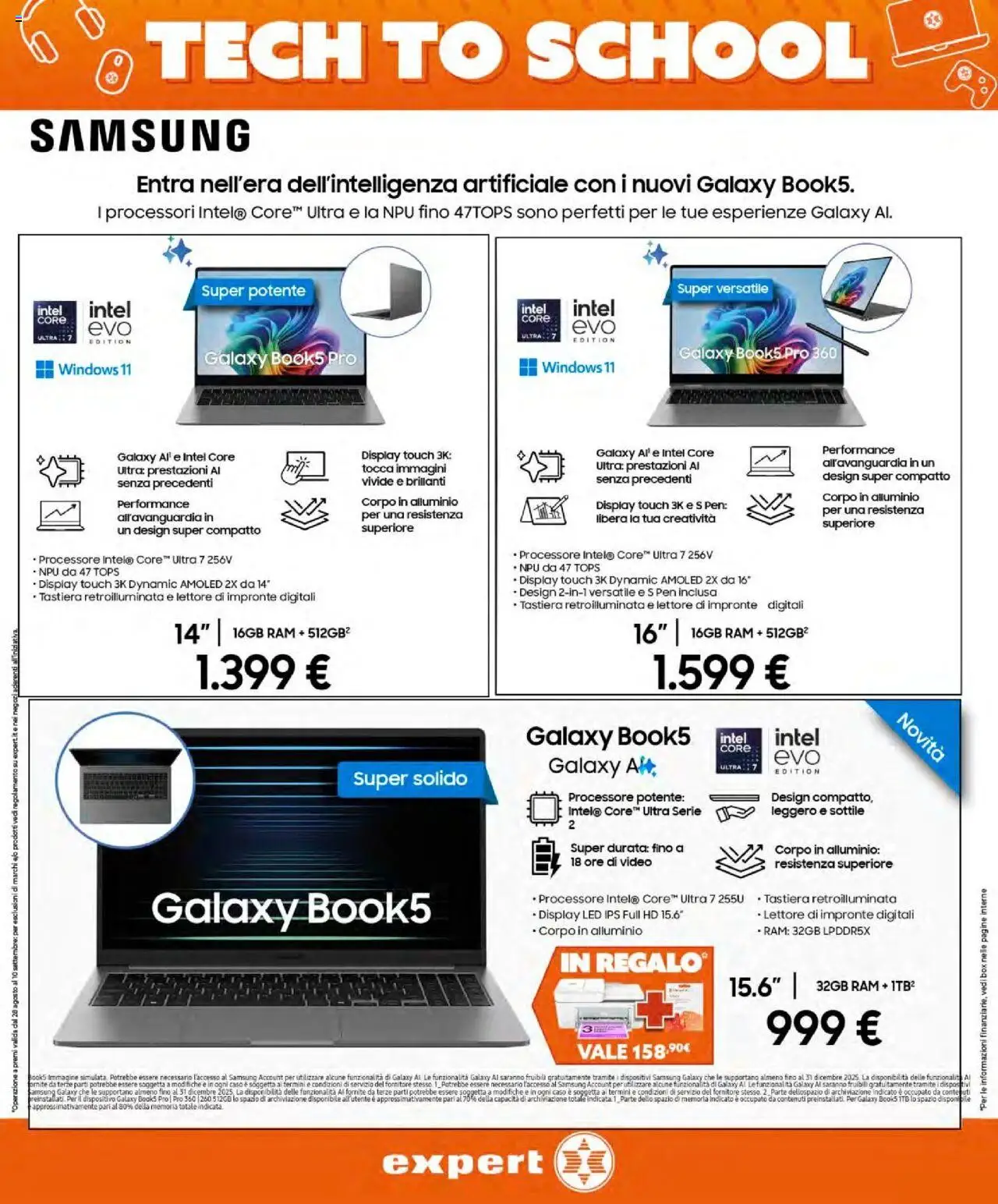 Volantino Expert del 06.09.2025 | Pagina: 14 | Prodotti: Samsung Galaxy, Tastiera, Video, Samsung