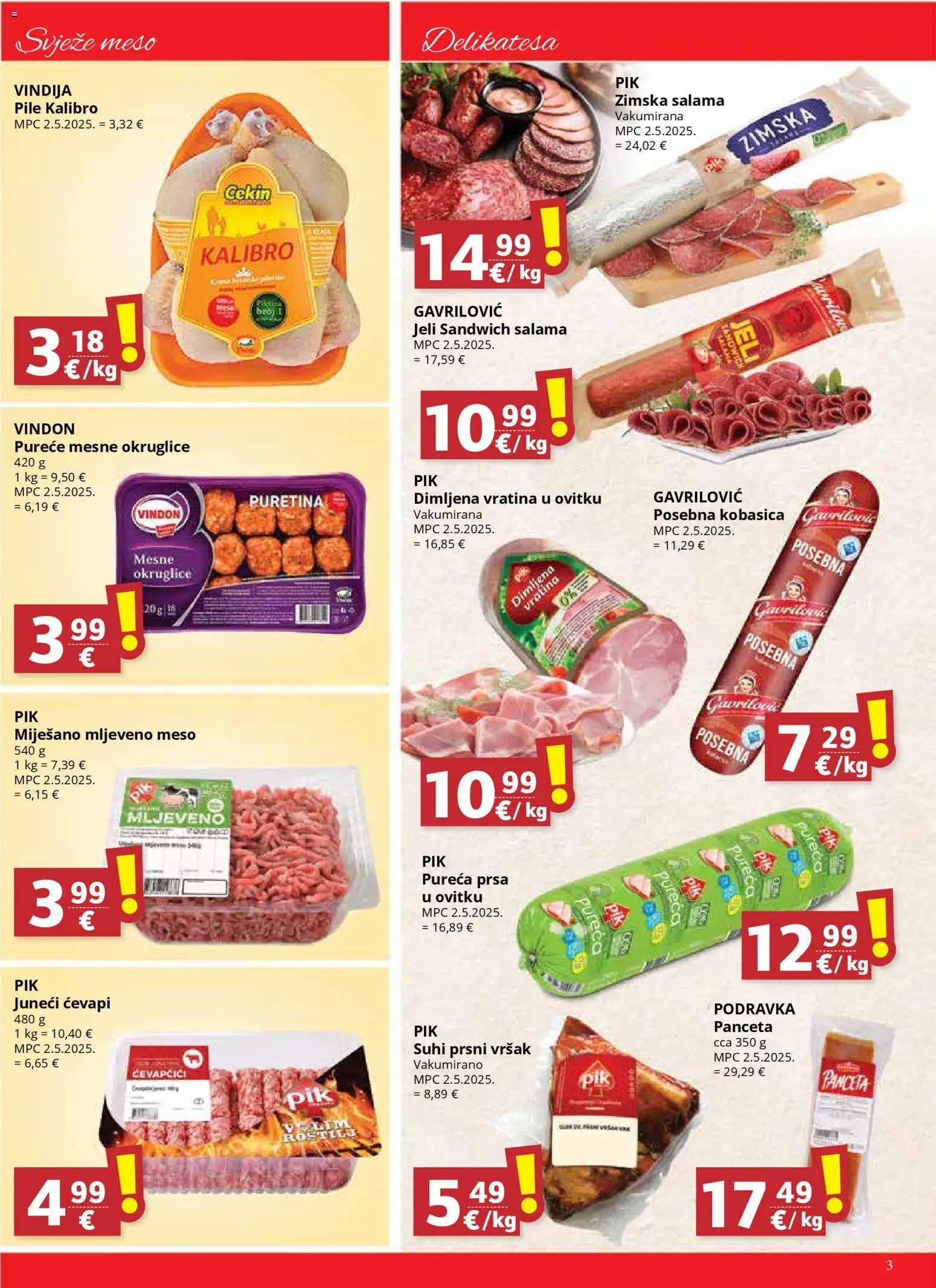 Ribola katalog | vrijedi od 05.11.2025 | Stranica: 3 | Proizvodi: Roštilj, Podravka, Mesne okruglice, Ćevapčići