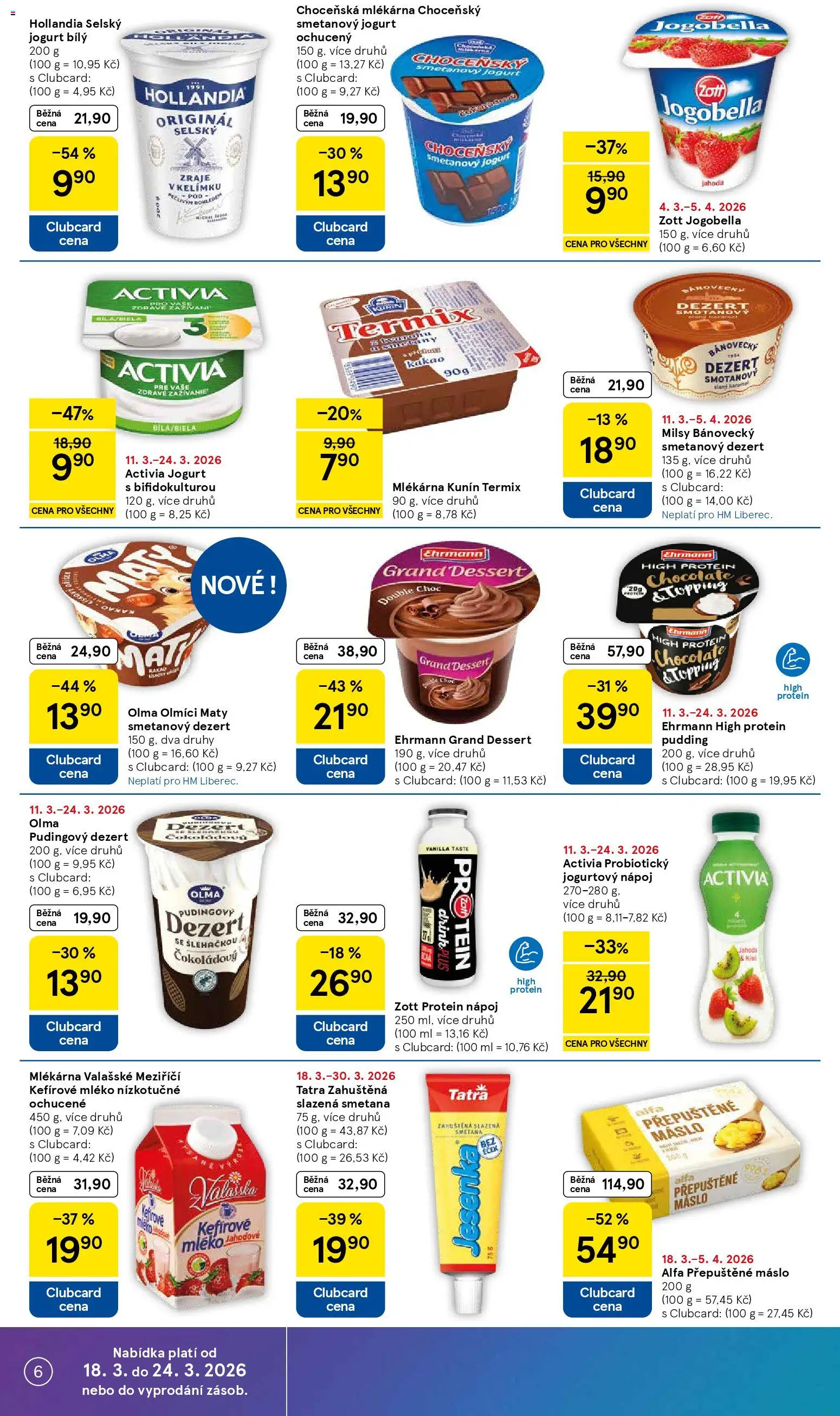 Tesco leták - Hypermarket od 18.03.2026 | Strana: 6 | Produkty: Mléko, Termix, Ghee, Hollandia