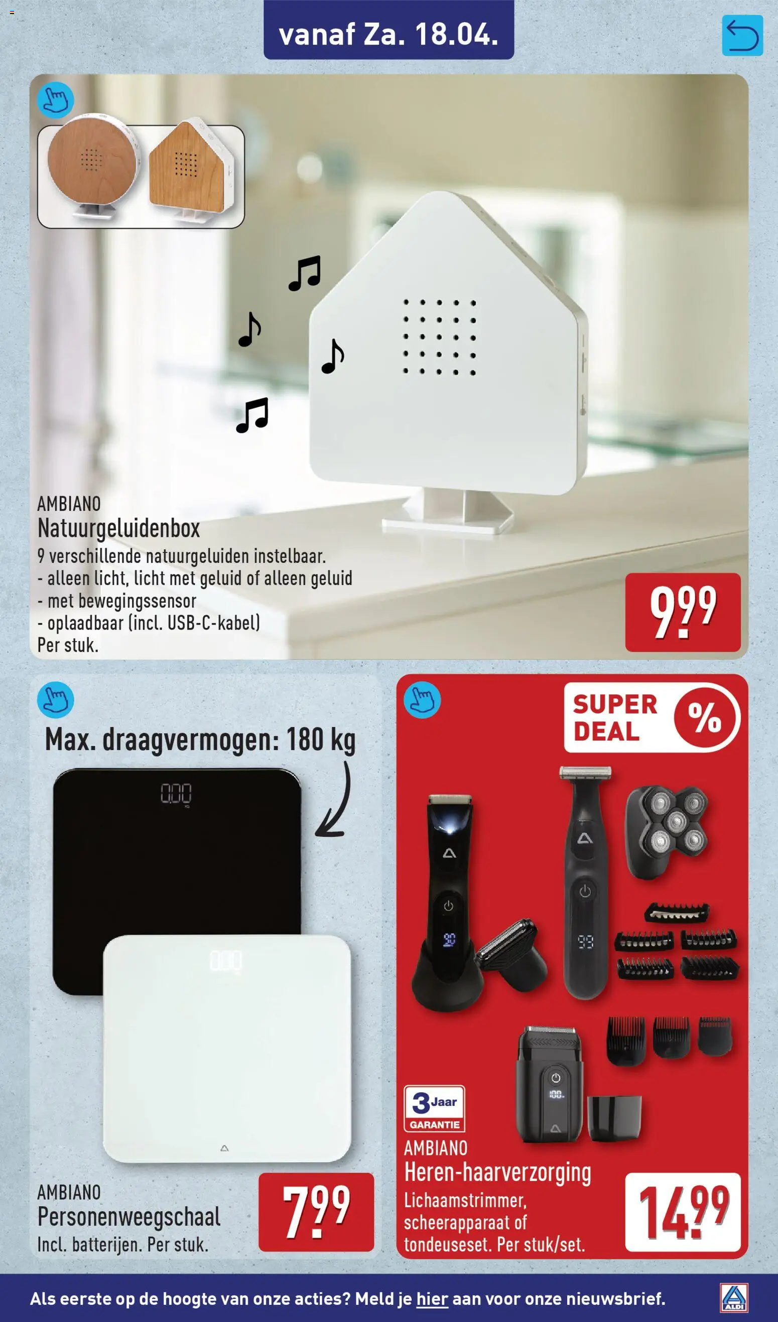 {H1} | Pagina: 13 | Producten: Geluid, Scheerapparaat