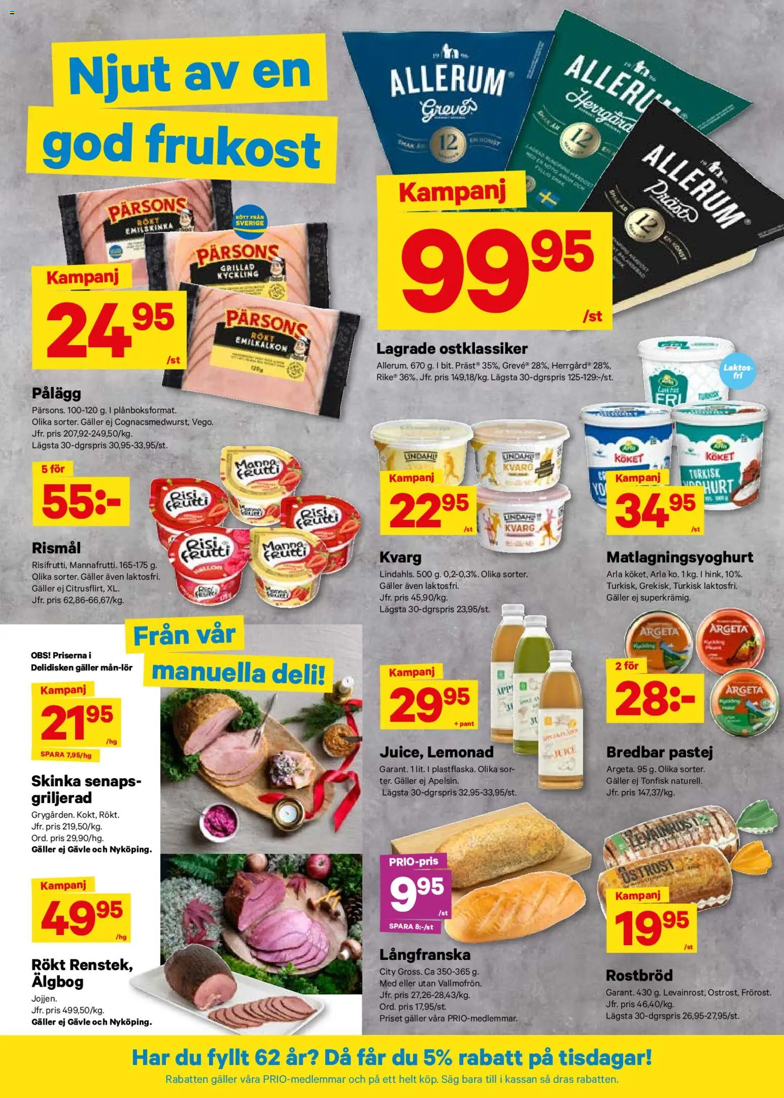City Gross reklamblad aktuell från 17.11.2025 | Sida: 4 | Produkter: Såg, Rostbröd, Skinka, Kvarg