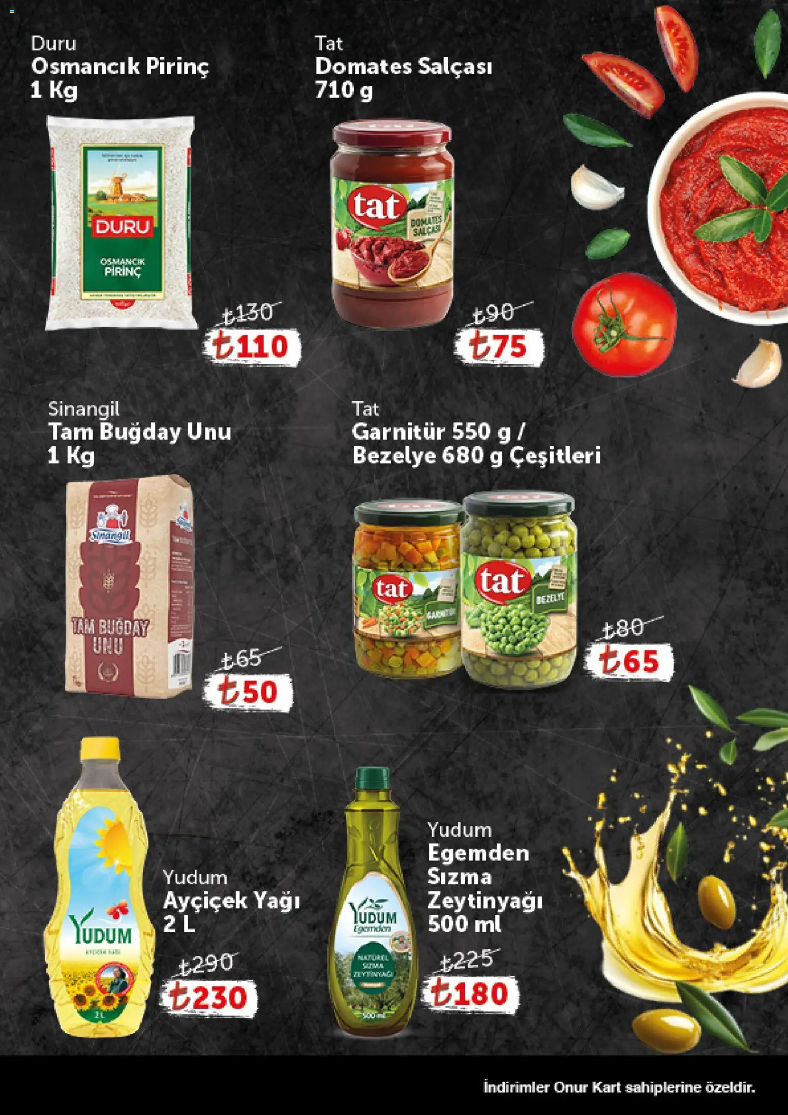 Onur Market Katalog - Gurme - 10.02.2026 tarihinden itibaren geçerlidir | Sayfa: 7 | Ürünler: Domates, Pirinç, Bezelye