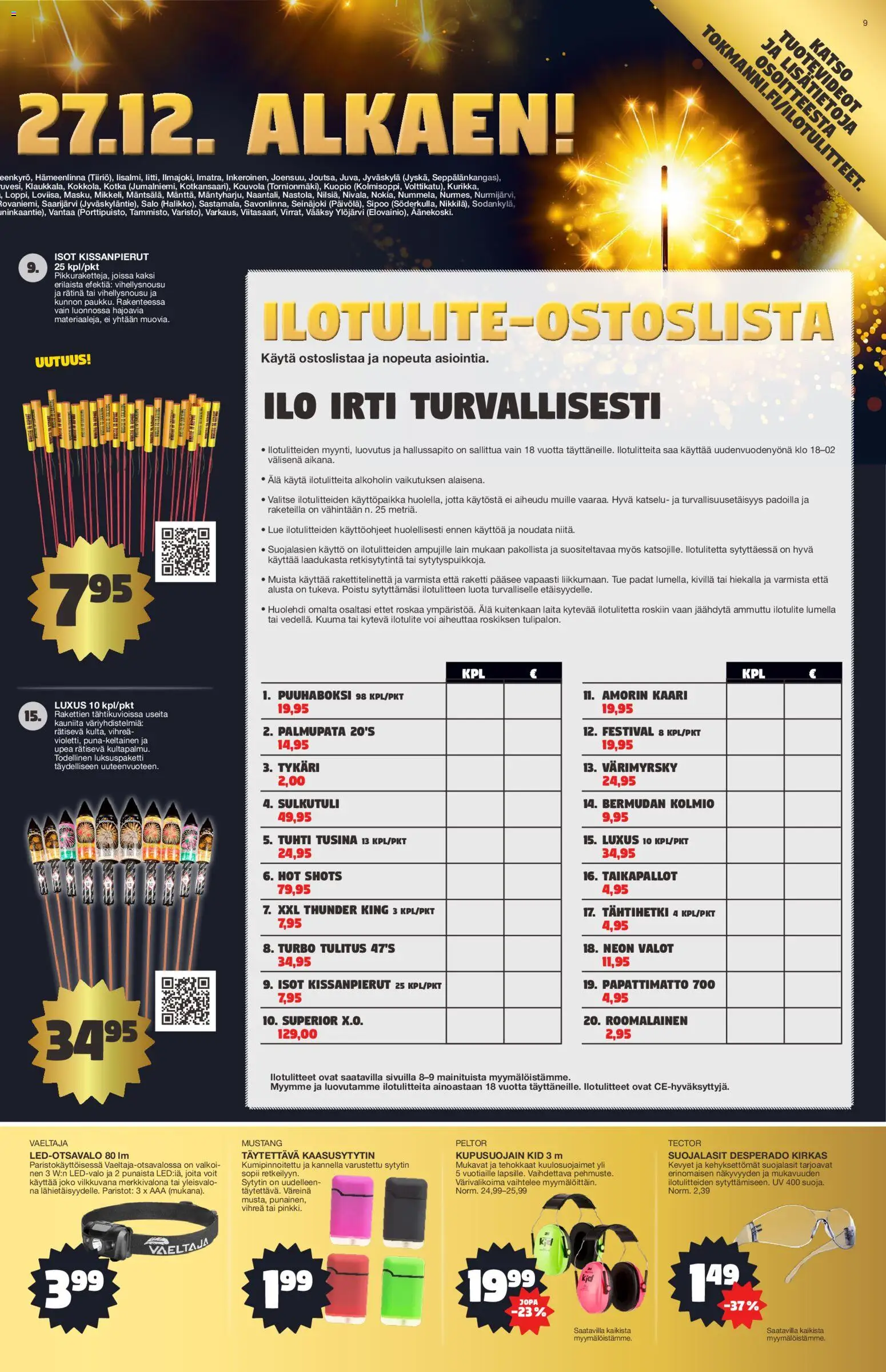 Tokmanni - Erikoisliite – voimassa 27.12.2025 alkaen | Sivu: 3 | Tuotteet: Paristot, Suojalasit, Voi