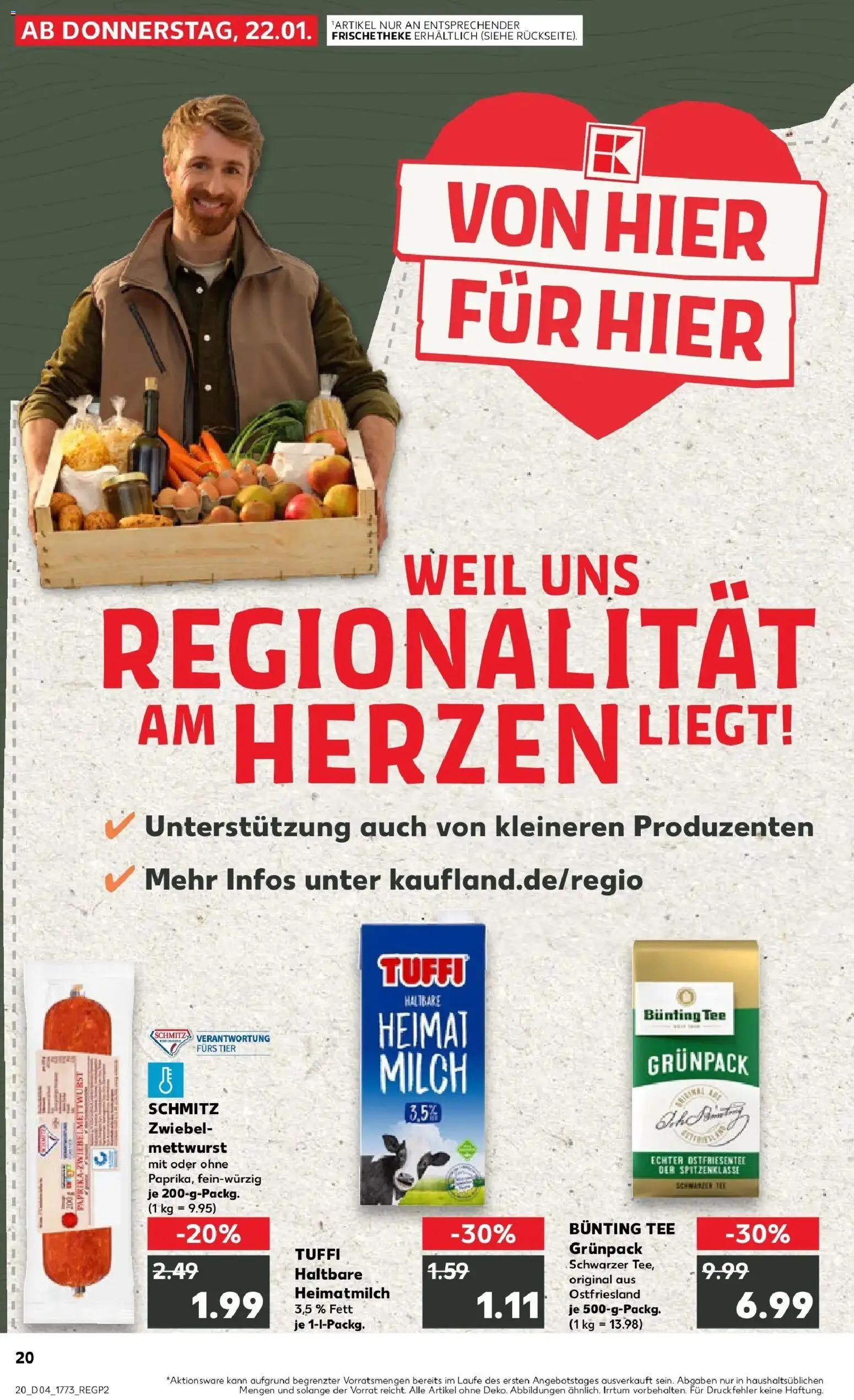 Prospekt Kaufland ab 25.01.2026 » Angebote Online zum Blättern | Seite: 20 | Produkte: Milch, Paprika, Tee