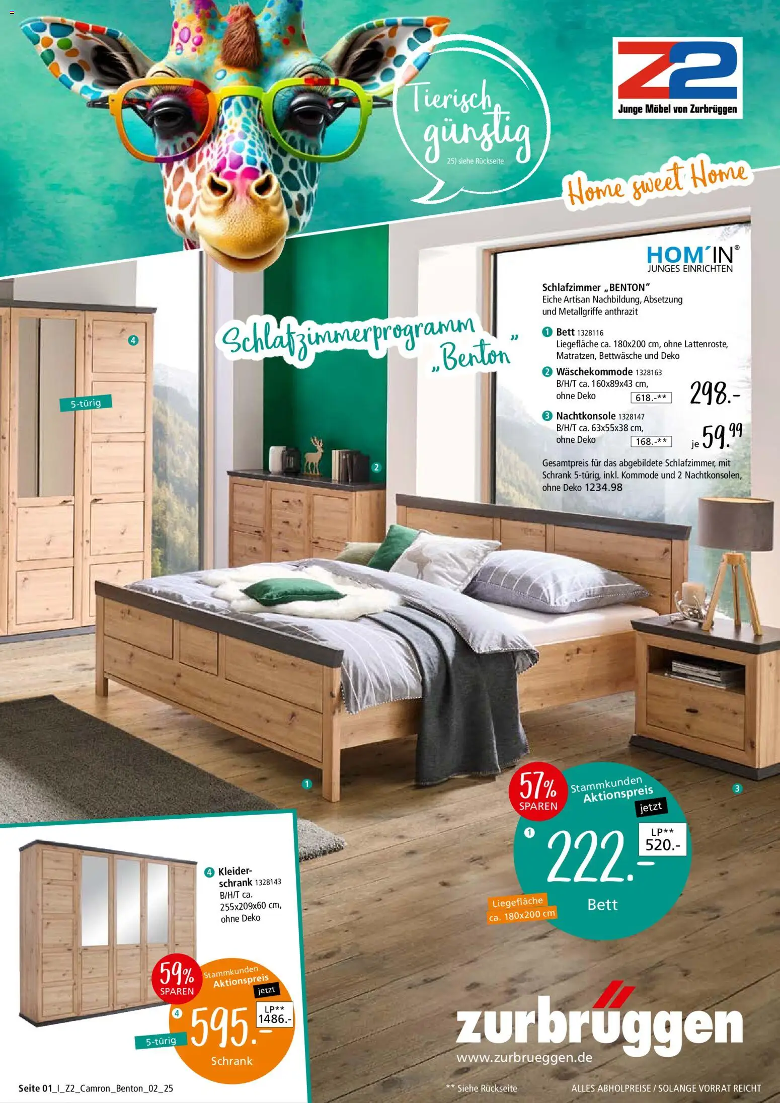 Zurbrüggen Z2 - Camron & Benton – gültig ab 07.01.2026 | Seite: 1 | Produkte: Bett, Kommode, Schrank, Bettwäsche