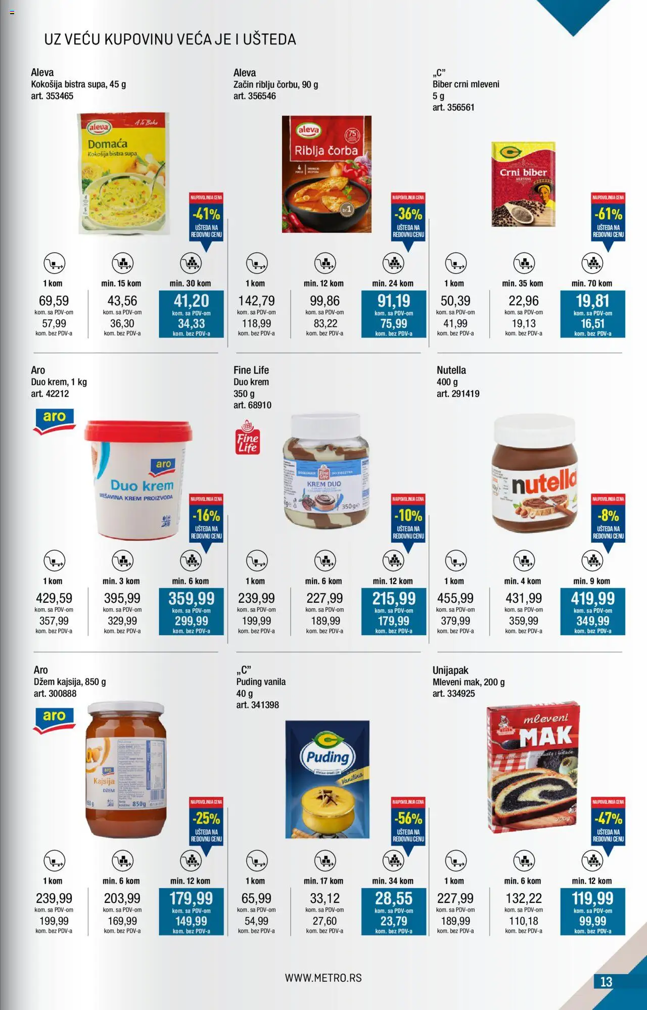 Metro katalog - važi od 01.06.2025 | Strana: 13 | Proizvode: Puding, Kajsija, Crni biber, Nutella