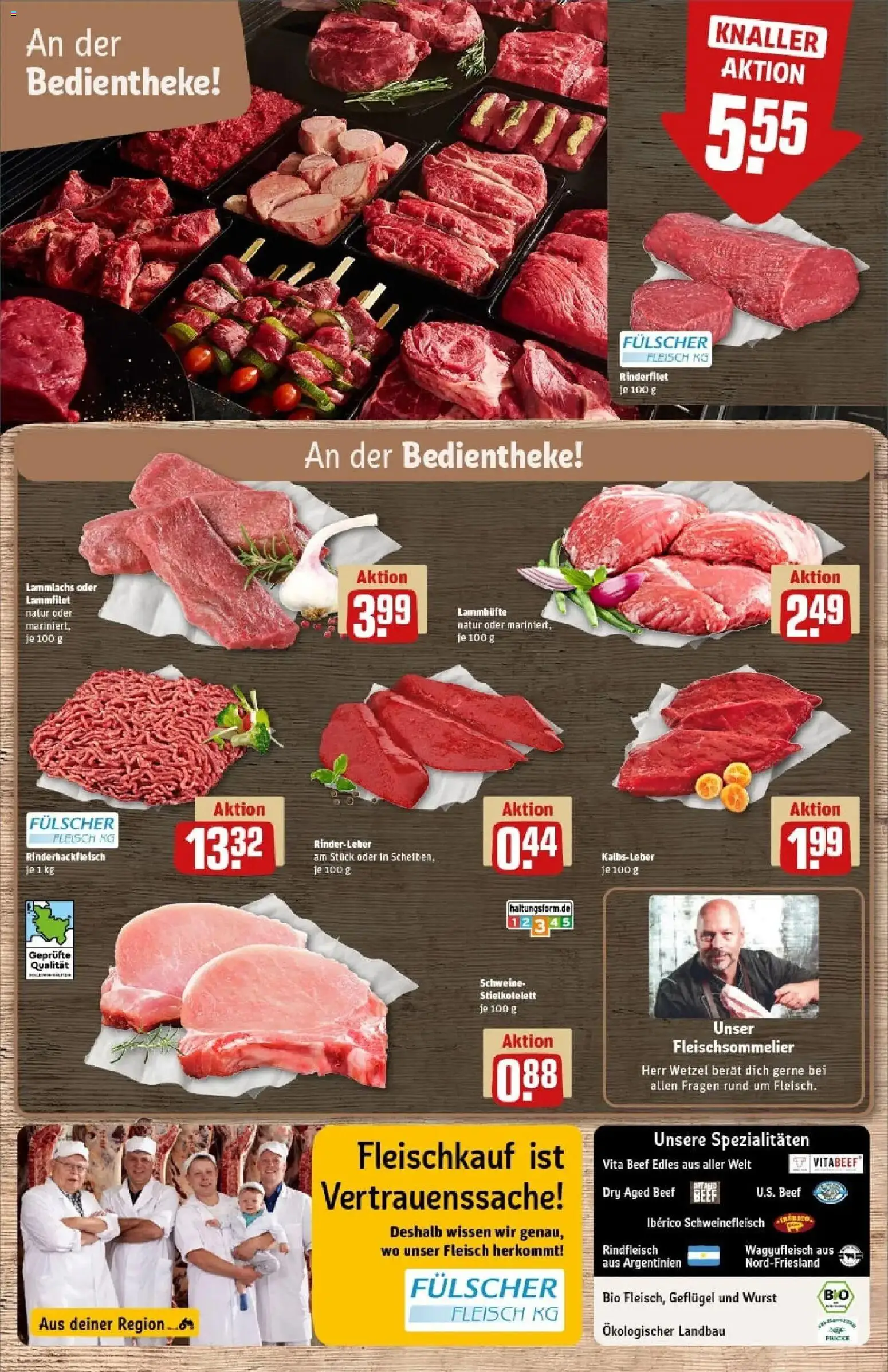 Rewe prospekt Hamburg	 – gültig ab 23.11.2025 | Seite: 10 | Produkte: Kalbsleber, Schweinefleisch, Rindfleisch, Fleisch