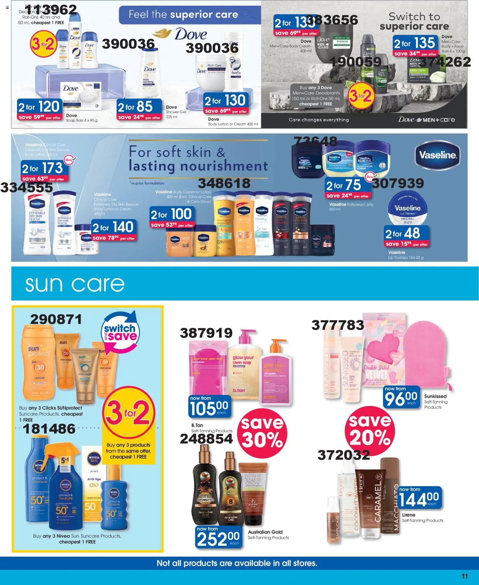 New Clicks catalogue – valid from 25.03.2026 | Page: 11 | Products: Switch, Water, Petroleum jelly, Lip therapy