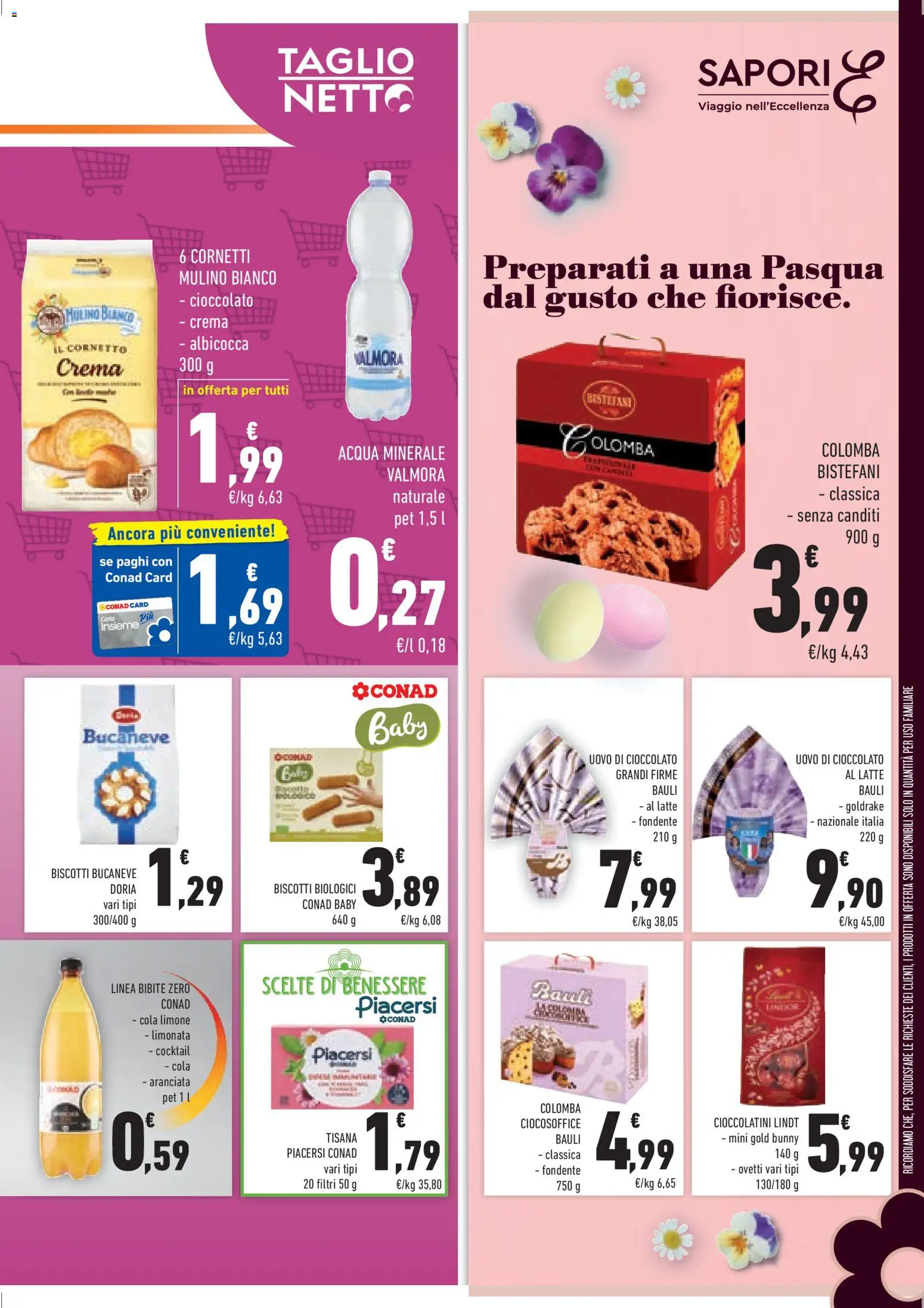 Volantino Conad del 11.03.2026 | Pagina: 9 | Prodotti: Biscotti, Latte, Bibite, Acqua minerale