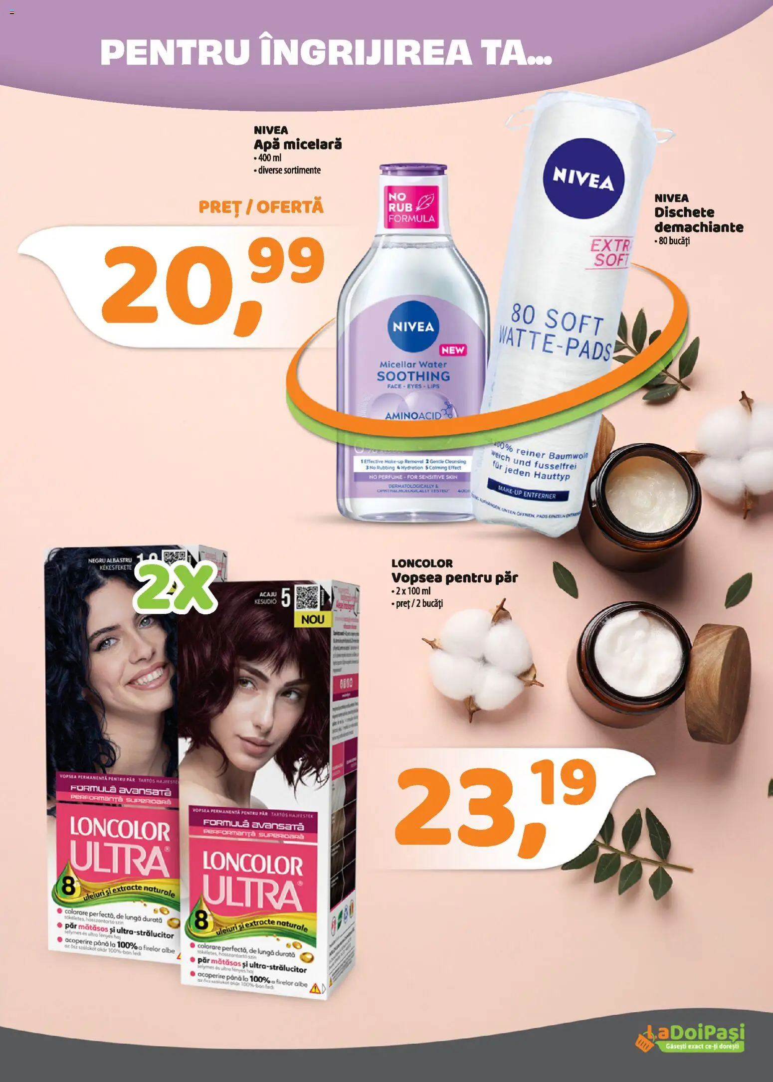 Noul catalog LaDoiPași – valabil de la 01.03.2026 | Pagină: 13 | Produse: Vopsea, Babak, Apă micelară, Apă