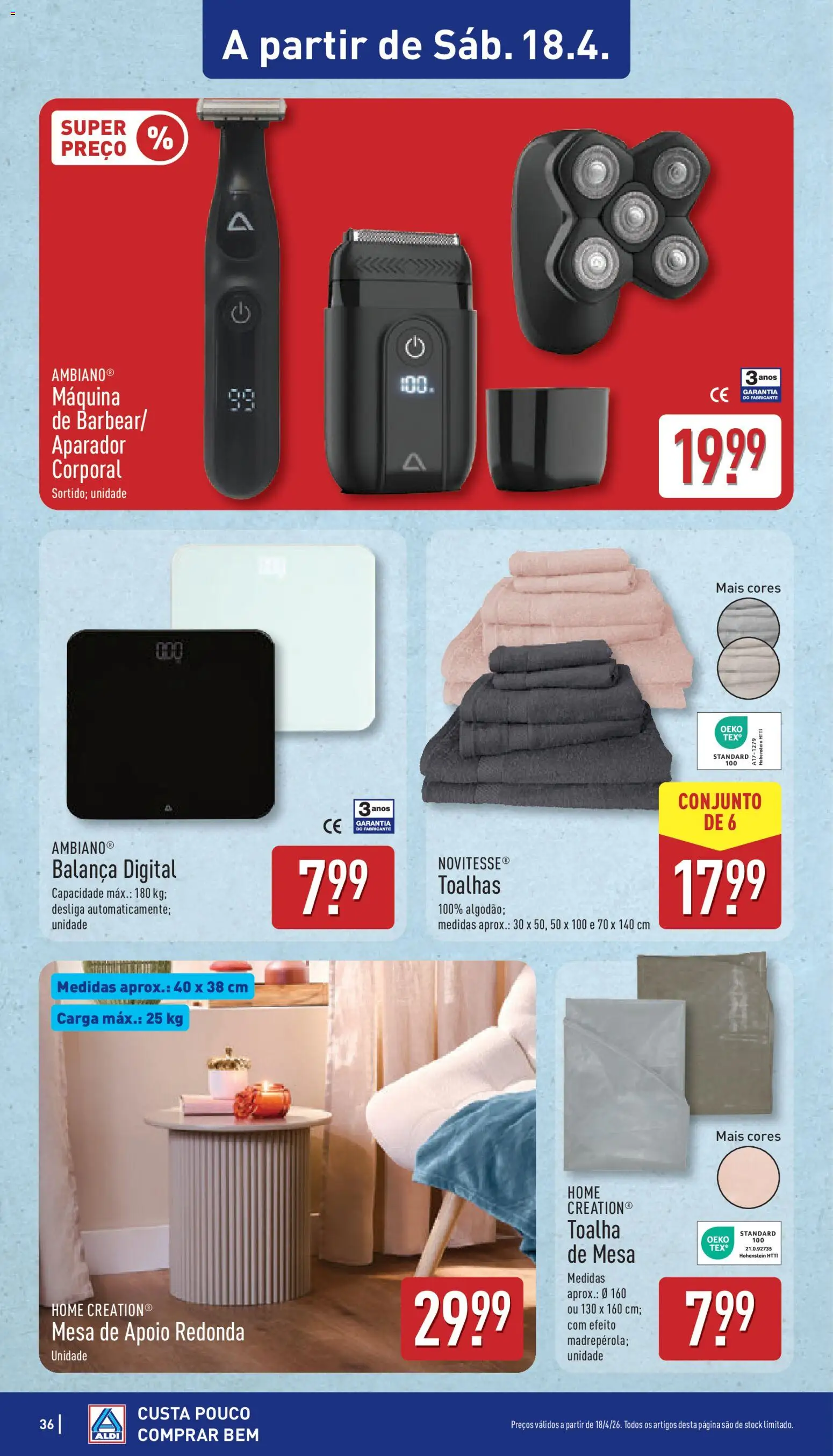 Aldi folheto │ válido de 13.04.2026 | Página: 36 | Produtos: Mesa, Aparador