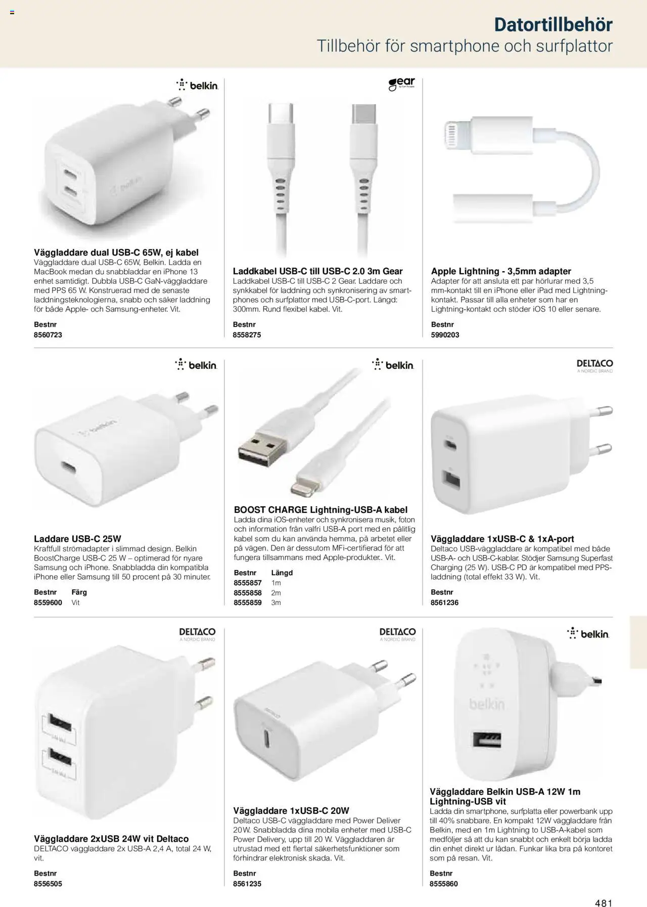 Office Depot reklamblad aktuell från 15.02.2024 | Sida: 483 | Produkter: Äpple, Smartphone, Väggladdare, Adapter