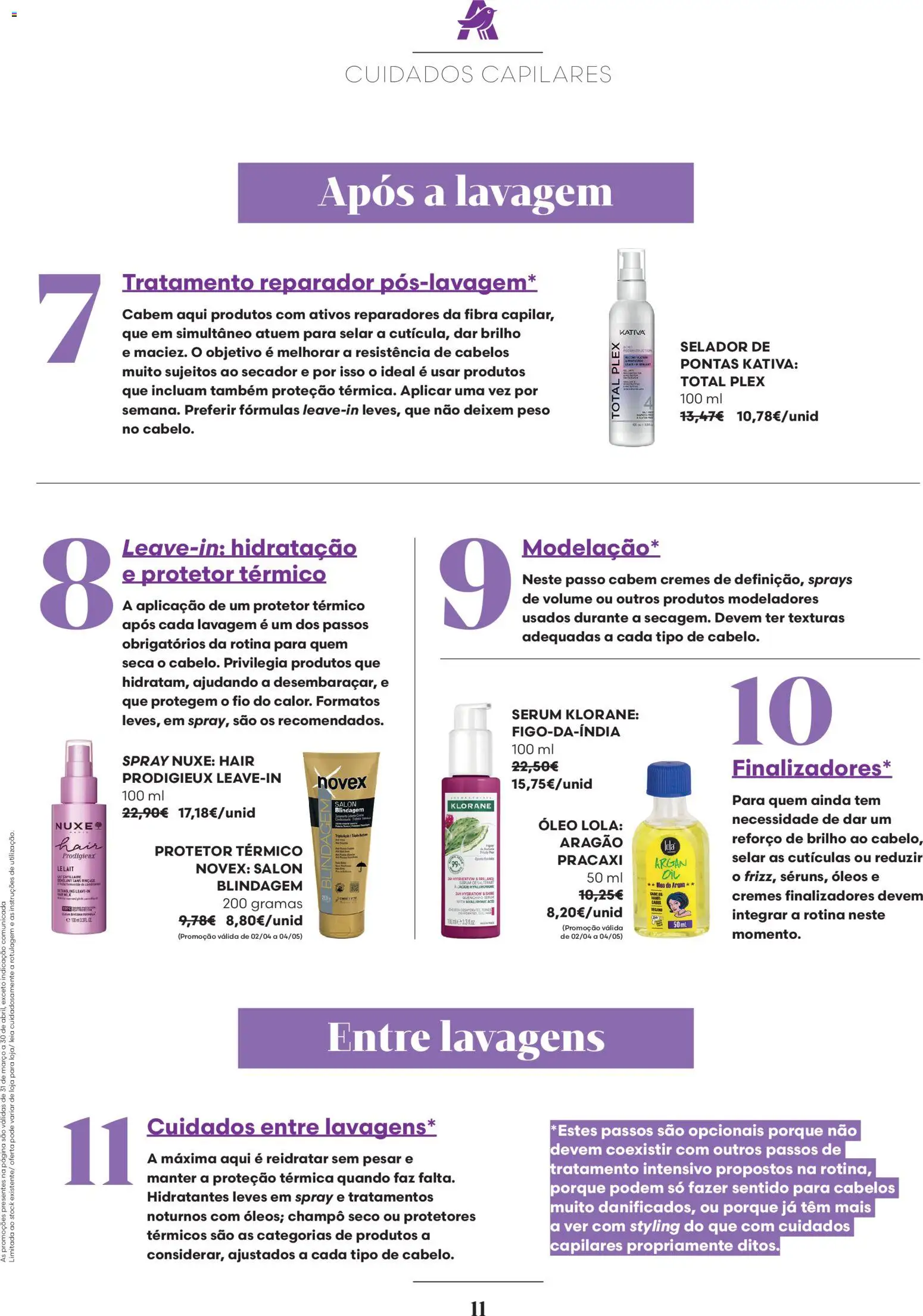 Auchan - Capilares Especial Bebé │ válido de 01.04.2026 | Página: 11 | Produtos: Secador, Sérum, Óleo
