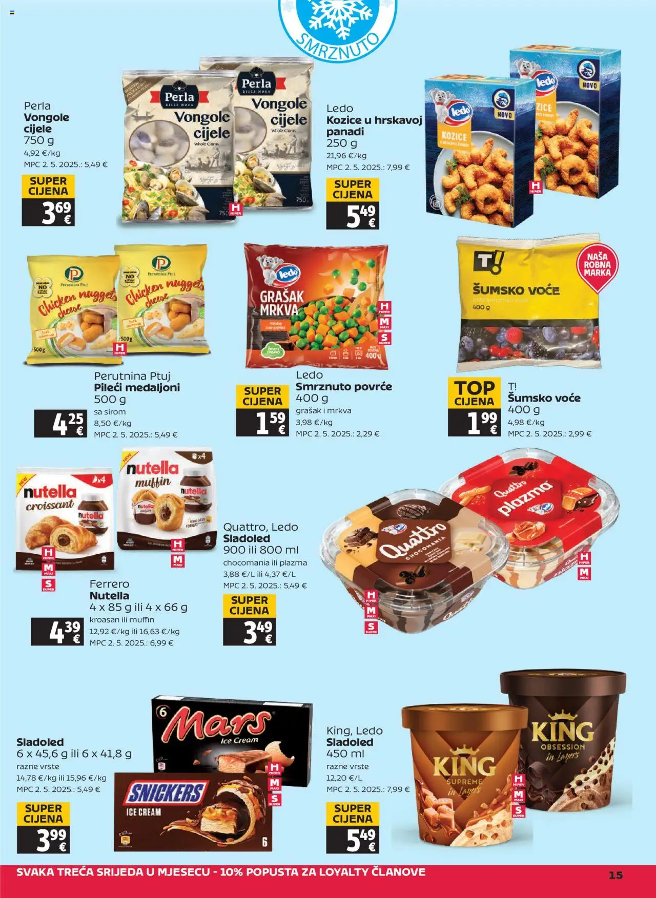Tommy katalog | vrijedi od 14.08.2025 | Stranica: 15 | Proizvodi: Šumsko voće, Nutella, Ledo, Smrznuto povrće