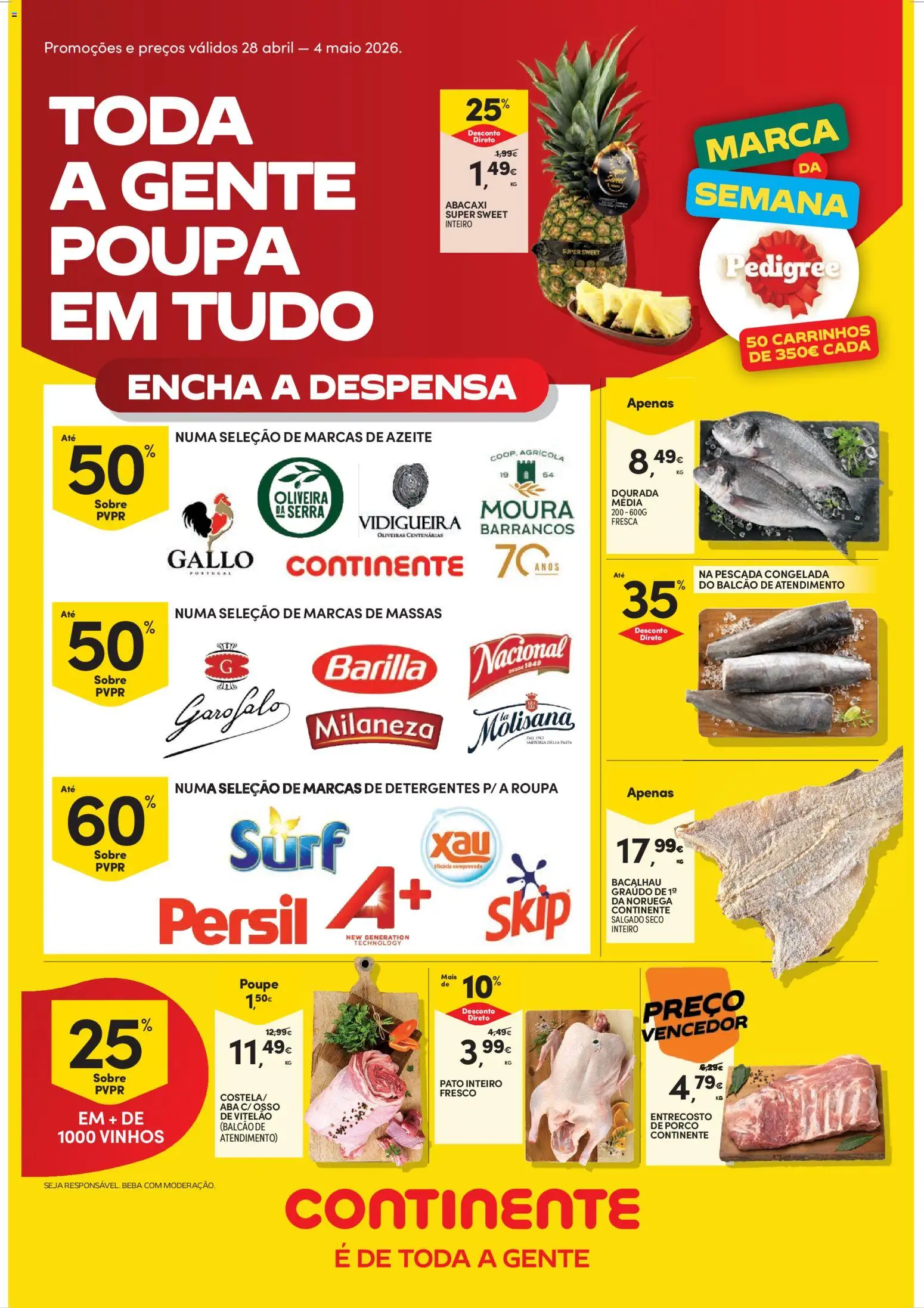 Continente Semanal Continente Bom Dia │ válido de 28.04.2026 | Página: 1 | Produtos: Azeite, Milaneza, Pescada, Persil