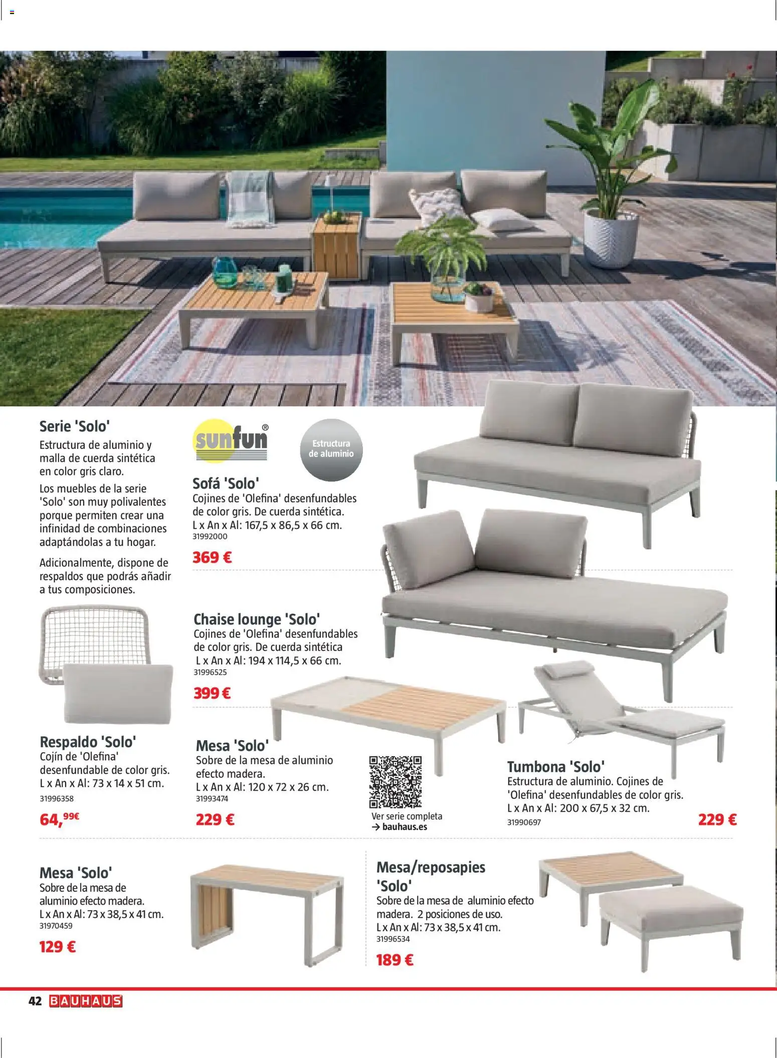 Bauhaus Verano │ válido desde el 16.03.2026 | Página: 42 | Productos: Muebles, Tumbona, Cojín, Sofá