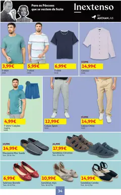 Pré-visualização Auchan - Páscoa válido de 25.03.2026 | Página: 34 | Produtos: Calças, Calções, Camisa, Mocassins