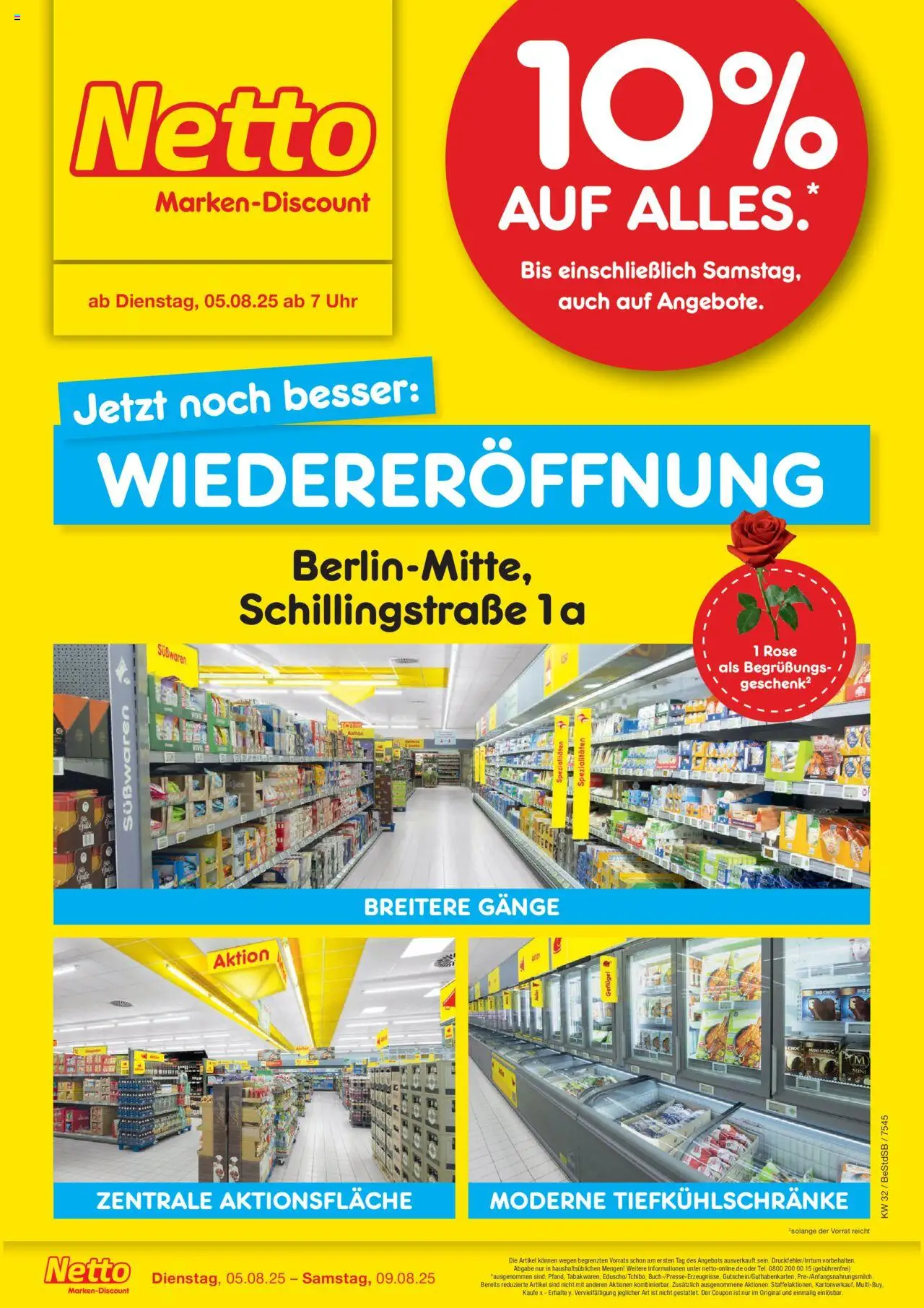 Netto Marken-Discount Wiedereröffnung Berlin-Mitte, Schillingstraße - gültig ab dem 05.08.2025 | Seite: 1 | Produkte: Uhr
