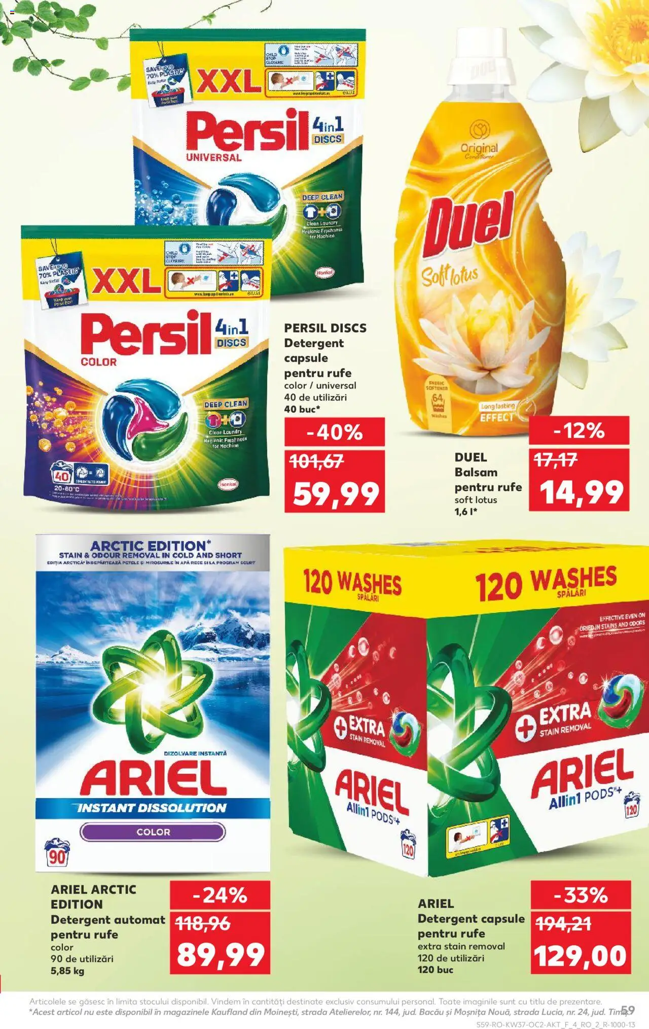 Kaufland RO akciós ujság - amely érvényes a következő dátumtól: 10.09.2025 | Oldal: 59 | Termékek: Ariel, Persil
