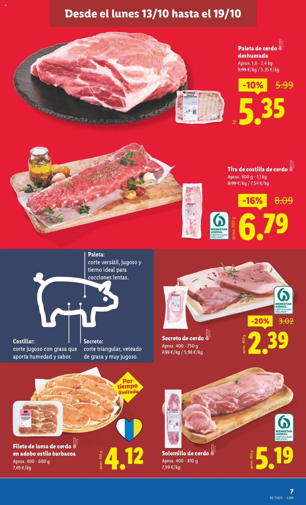 Lidl - Canarias │ válido desde el 13.10.2025 | Página: 11 | Productos: Solomillo de cerdo, Cerdo, Costilla de cerdo, Barbacoa