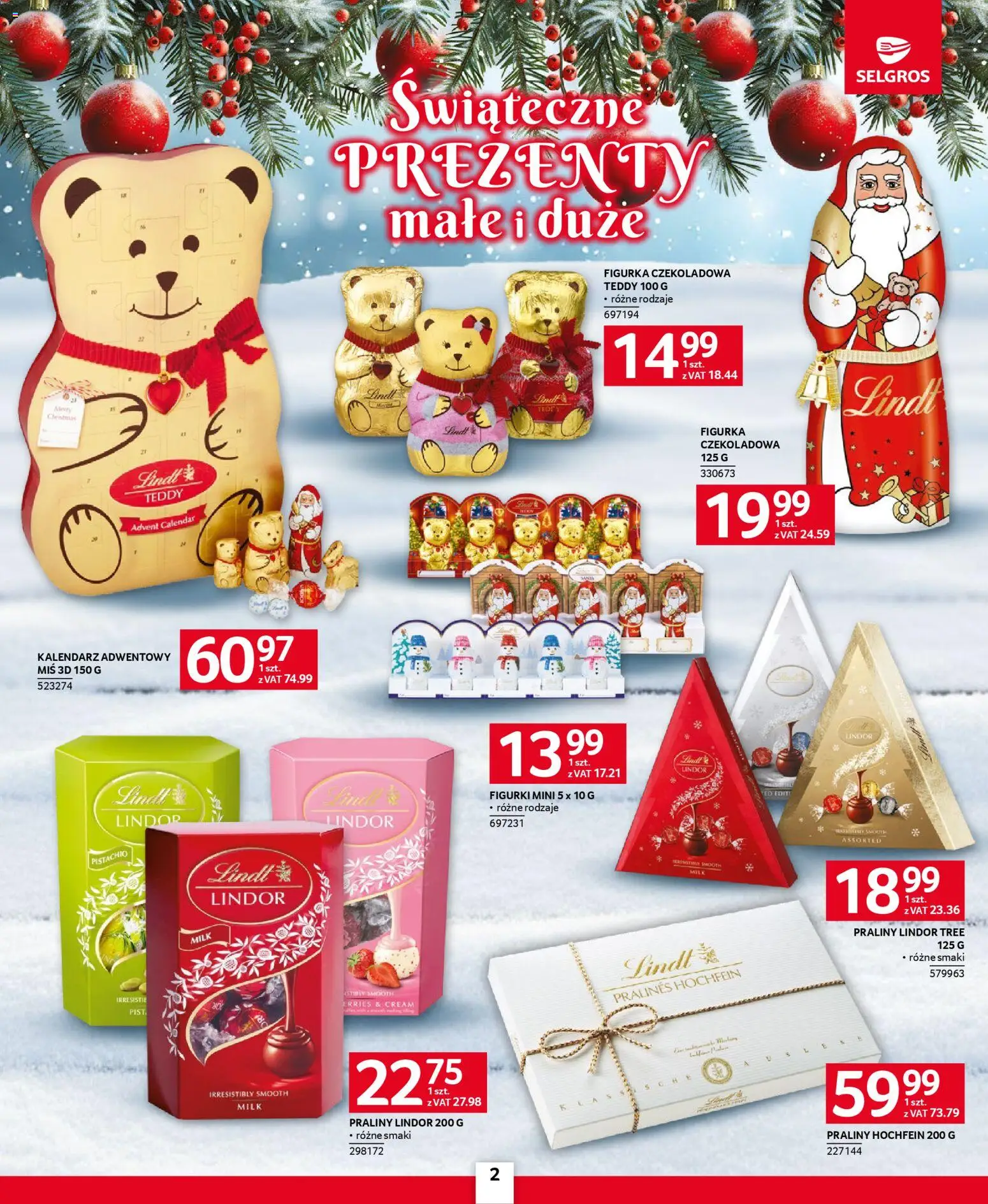 Selgros cash&carry Gazetka - Prezenty od 20.11.2025 | Strona: 2 | Produkty: Czekoladowa, Praliny, Kalendarz adwentowy, Kalendarz