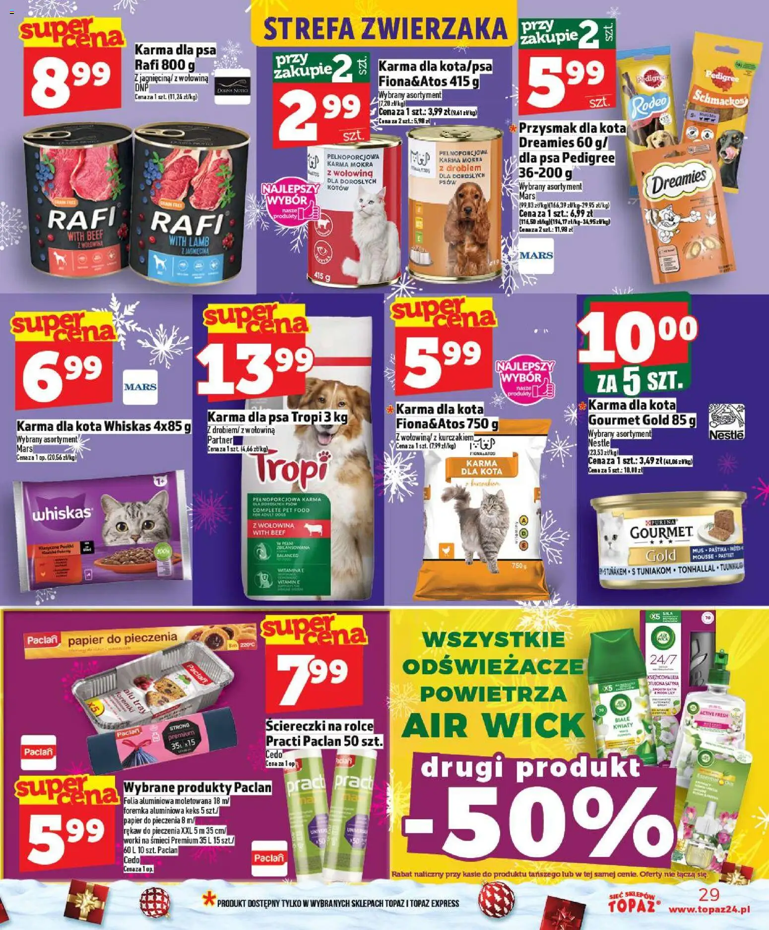 Topaz Gazetka - Ceny małe na stałe od 18.12.2025 | Strona: 29 | Produkty: Papier do pieczenia, Jagnięcina, Karma dla kota, Kwiaty