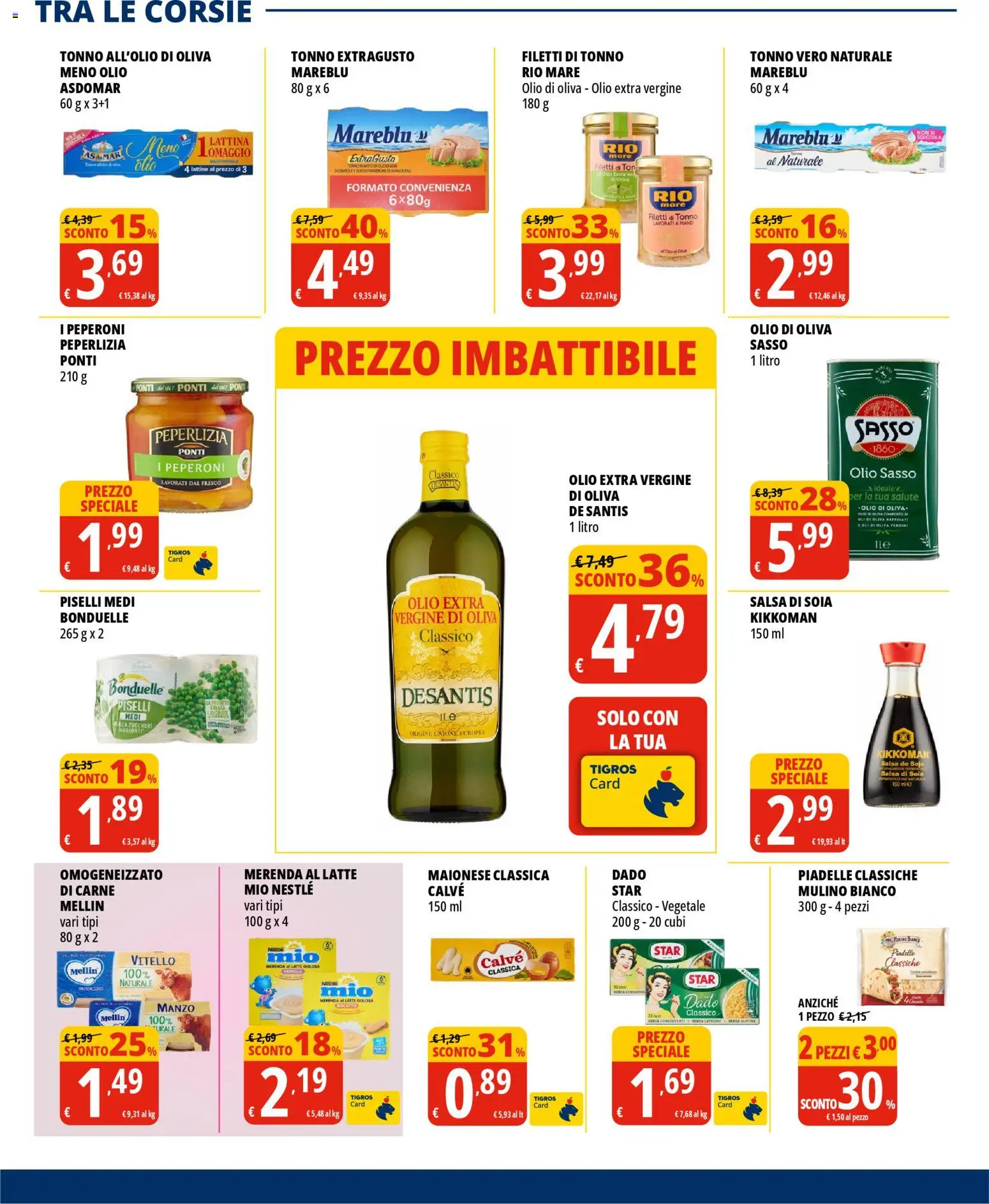 Volantino Tigros del 28.01.2026 | Pagina: 20 | Prodotti: Peperoni, Piselli, Vitello, Tonno