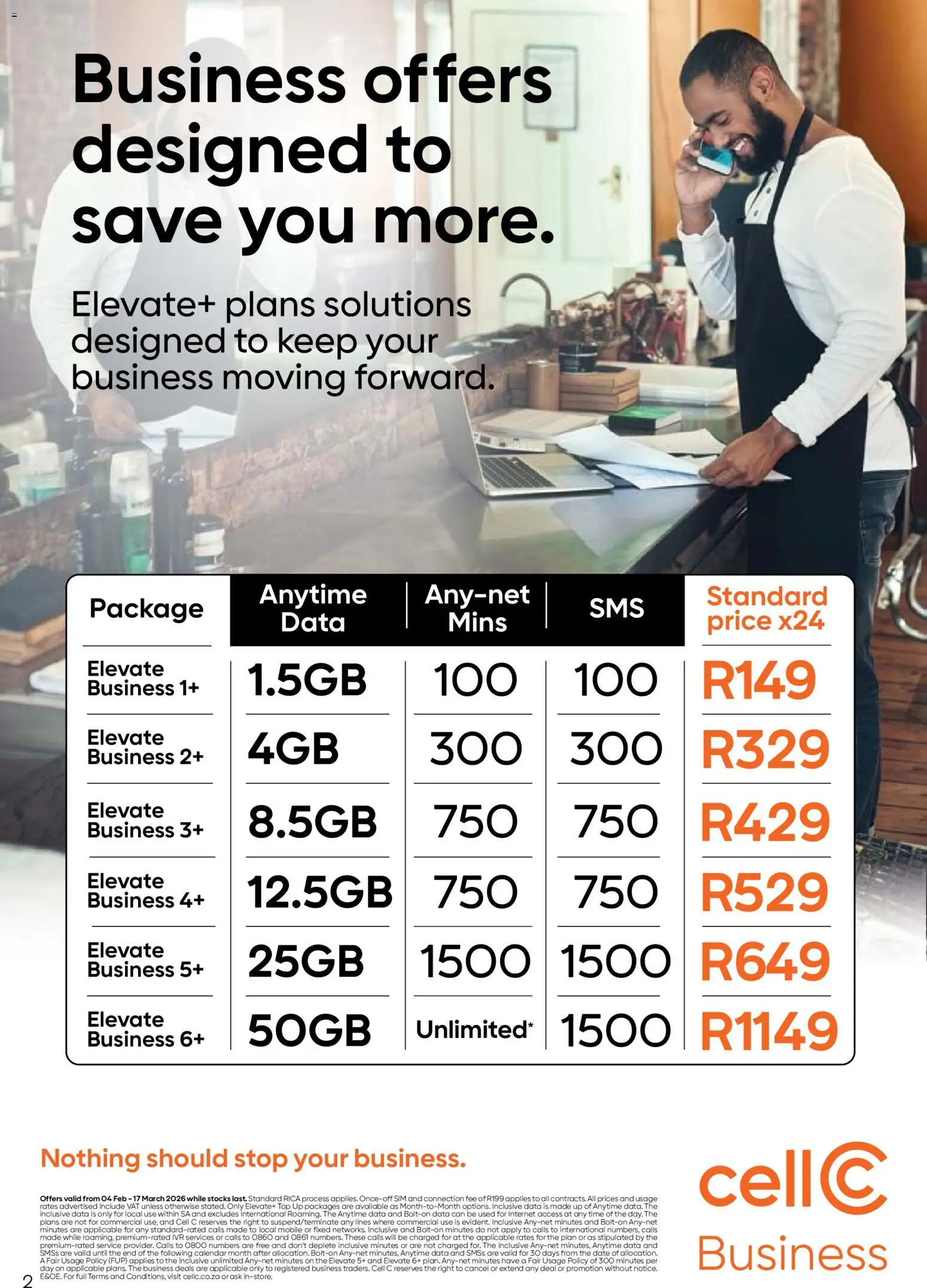 New Cell C catalogue – valid from 04.02.2026 | Page: 2 | Products: Data, Sim