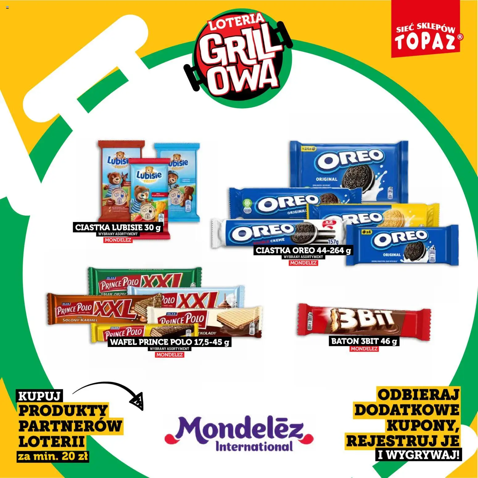 Topaz gazetka - Kupuj, Grilluj I Wygrywaj od 20.04.2026 | Strona: 45 | Produkty: Ciastka Oreo, Baton, Ciastka