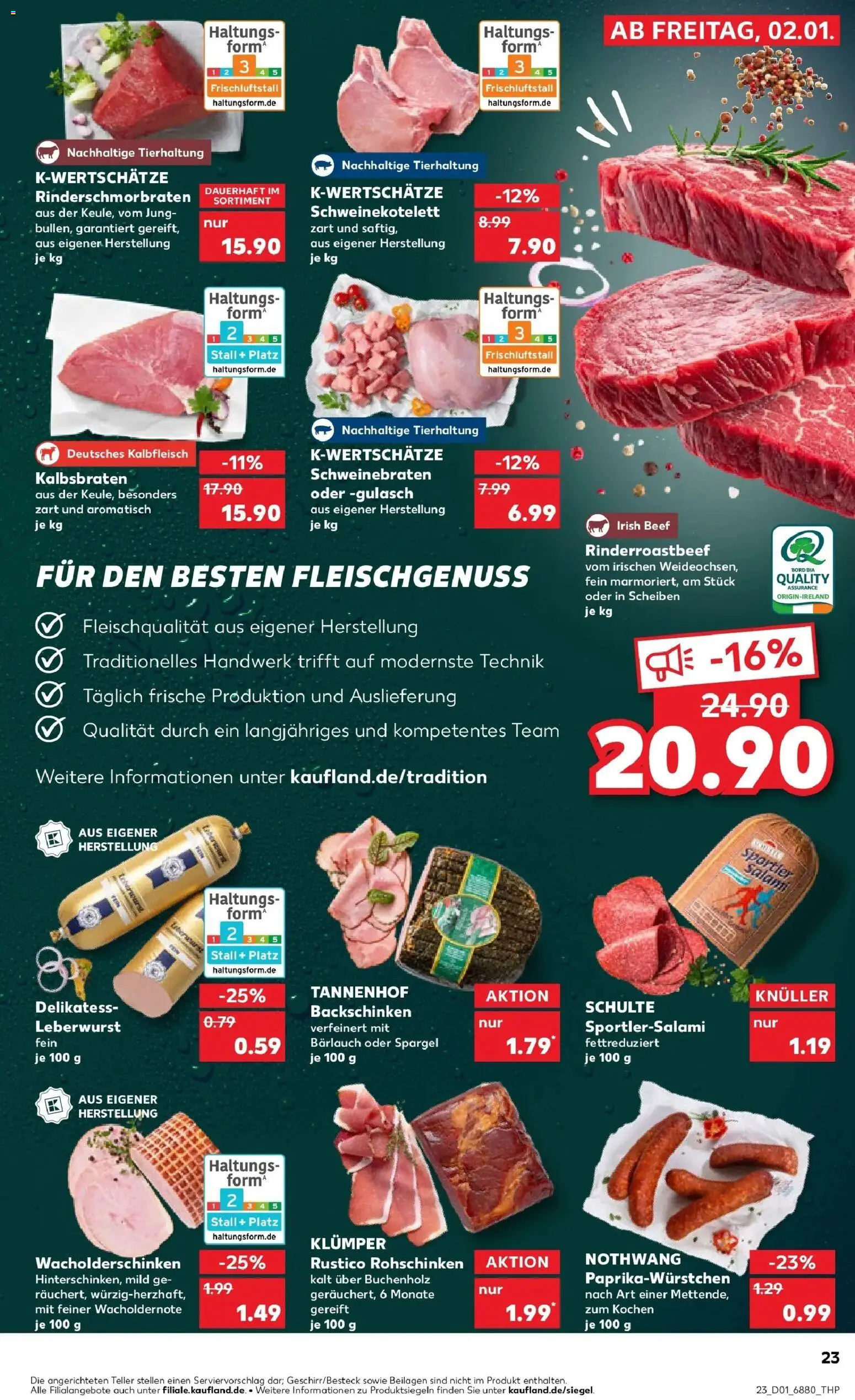 Kaufland prospekt Dillingen	 – gültig ab 02.01.2026 | Seite: 23 | Produkte: Spargel, Roastbeef, Gulasch, Salami