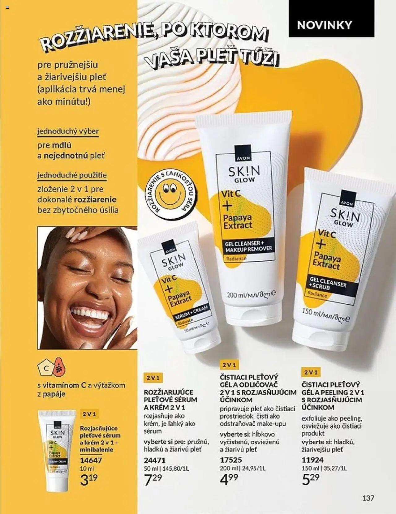 Nové Avon akcie – leták je platný od 01.10.2025 | Strana: 137 | Produkty: Peeling, Odličovač, Krém