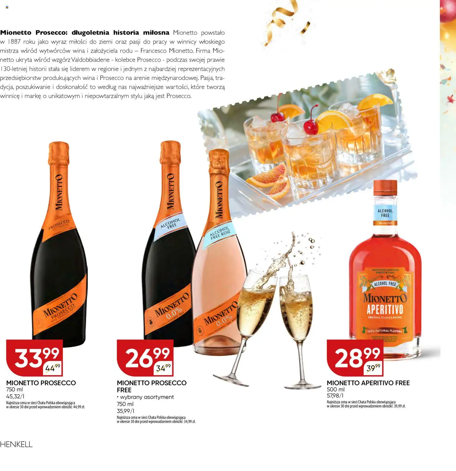 Chata Polska Gazetka - Mocna Oferta od 03.02.2026 | Strona: 16 | Produkty: Mionetto prosecco, Prosecco