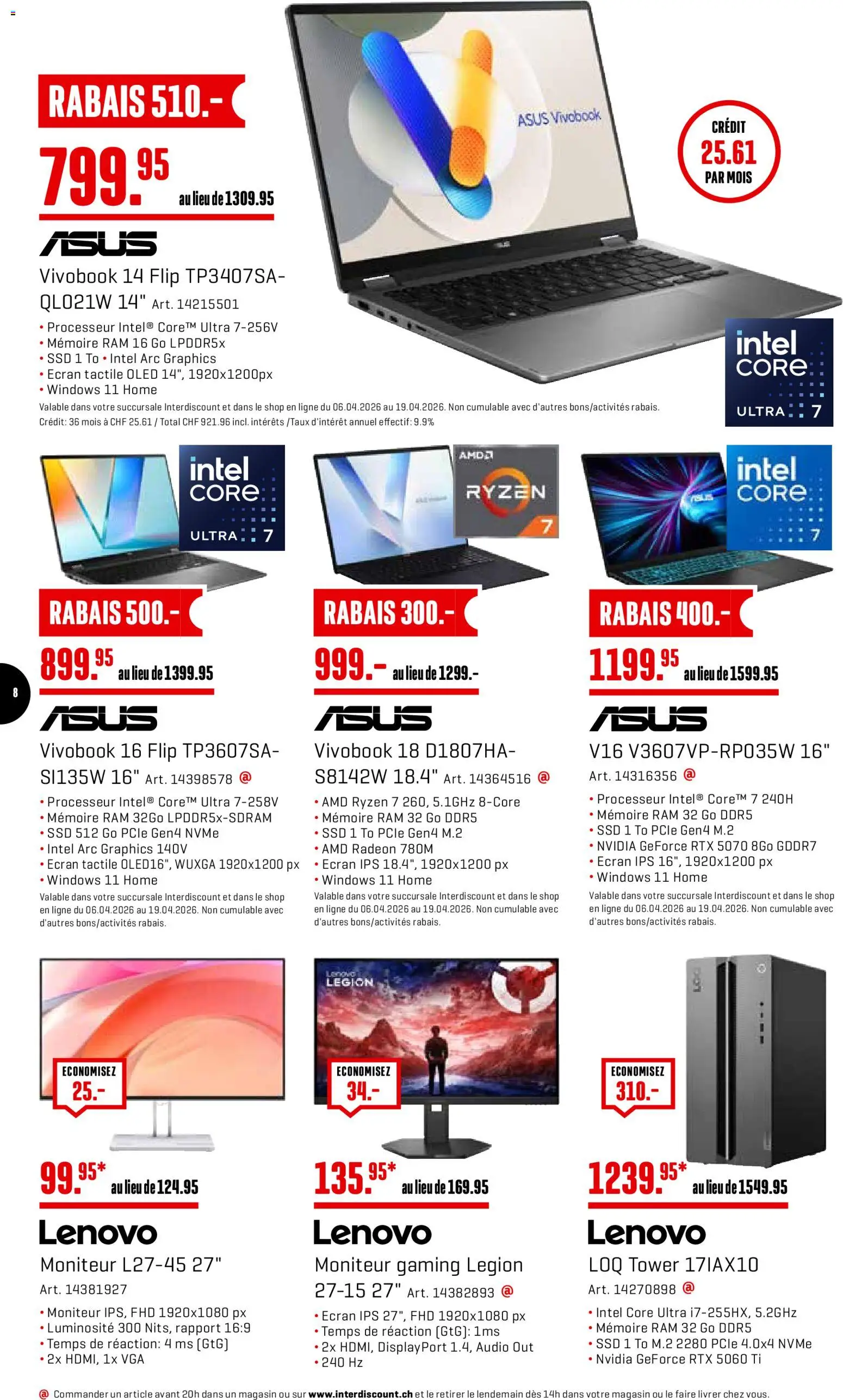 Interdiscount aktionen FR – gültig ab 06.04.2026 | Seite: 8 | Produkte: Audio, Lenovo