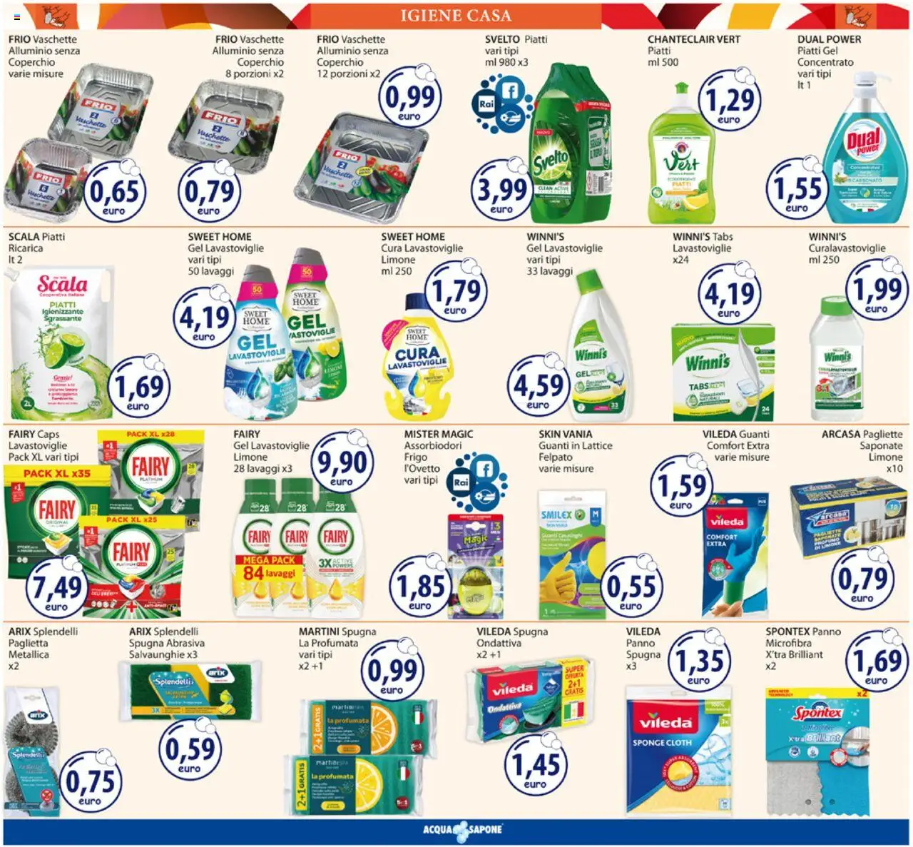 Volantino Acqua e Sapone del 20.10.2025 | Pagina: 13 | Prodotti: Spugna, Scala, Alluminio, Vaschette