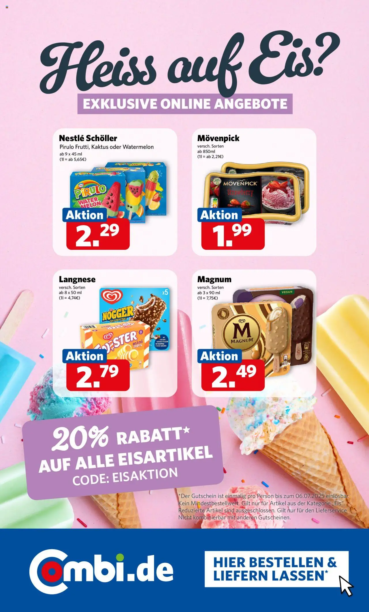 Combi Prospekt 	 - gültig ab dem 30.06.2025 | Seite: 21 | Produkte: Langnese, Eis
