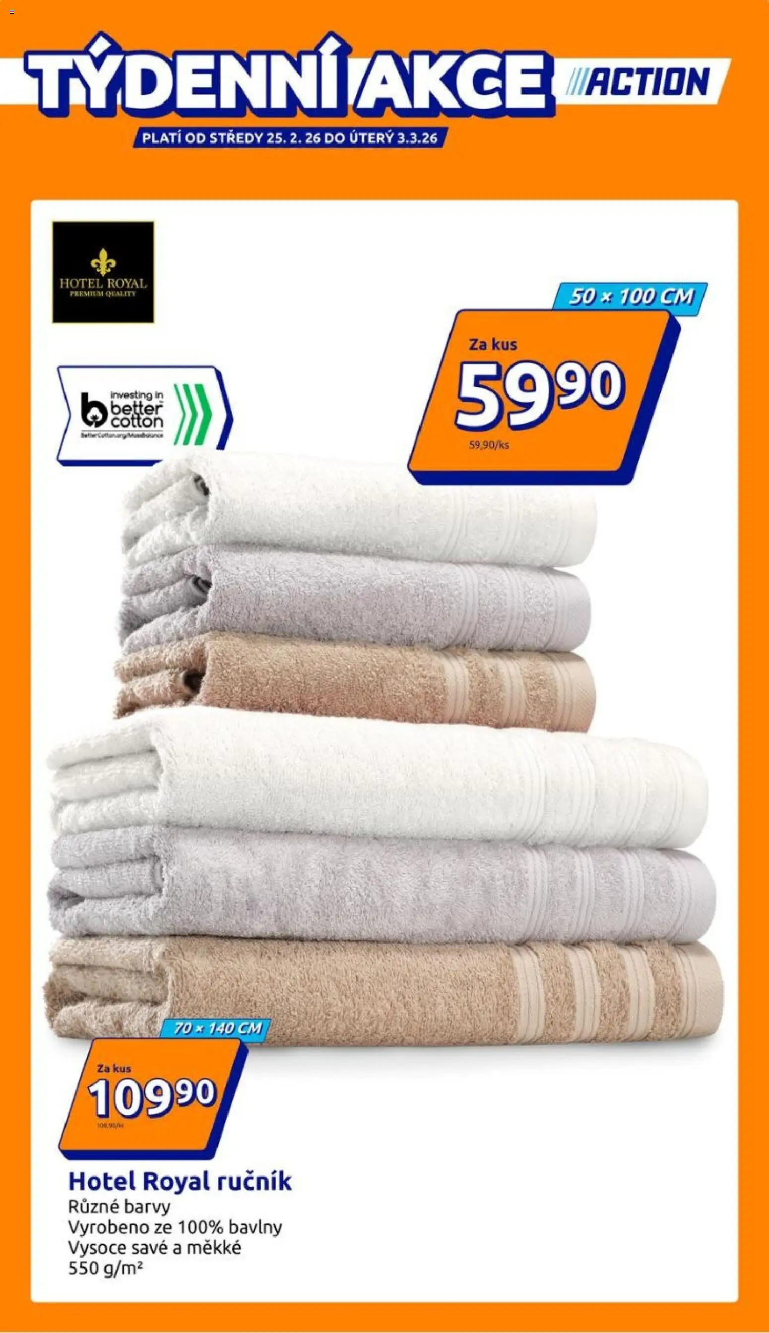 Action leták od 25.02.2026 | Strana: 1 | Produkty: Ručník, Barvy