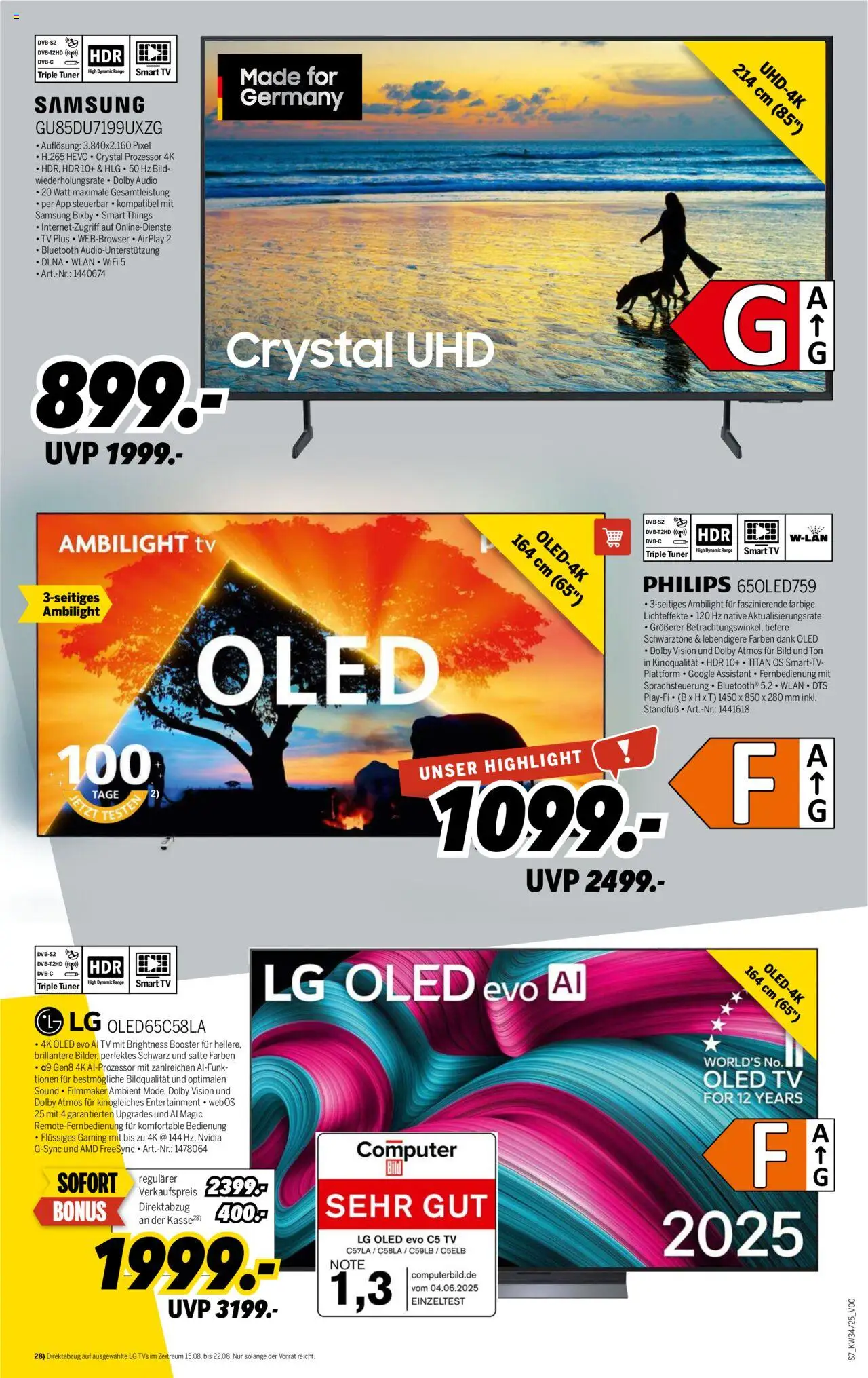 Medimax Prospekt 	 - gültig ab dem 16.08.2025 | Seite: 7 | Produkte: LG, Philips, Samsung, Audio
