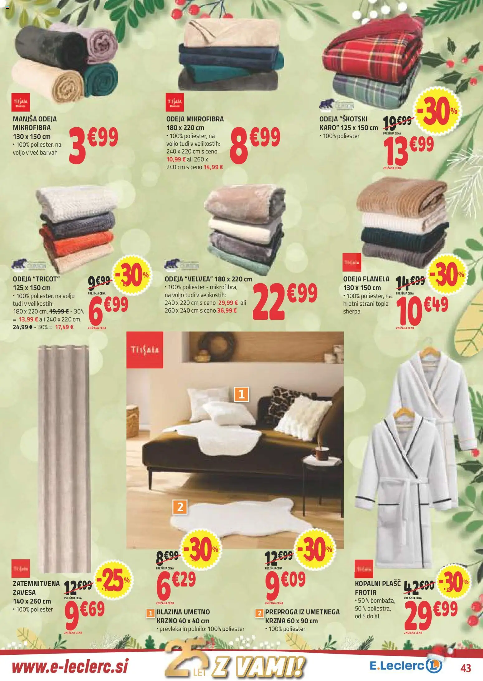 Novi E.leclerc katalog ponudbe – veljaven od 27.12.2025 | Stran: 9 | Izdelki: Prevleka, Odeja, Preproga, Kopalni plasc