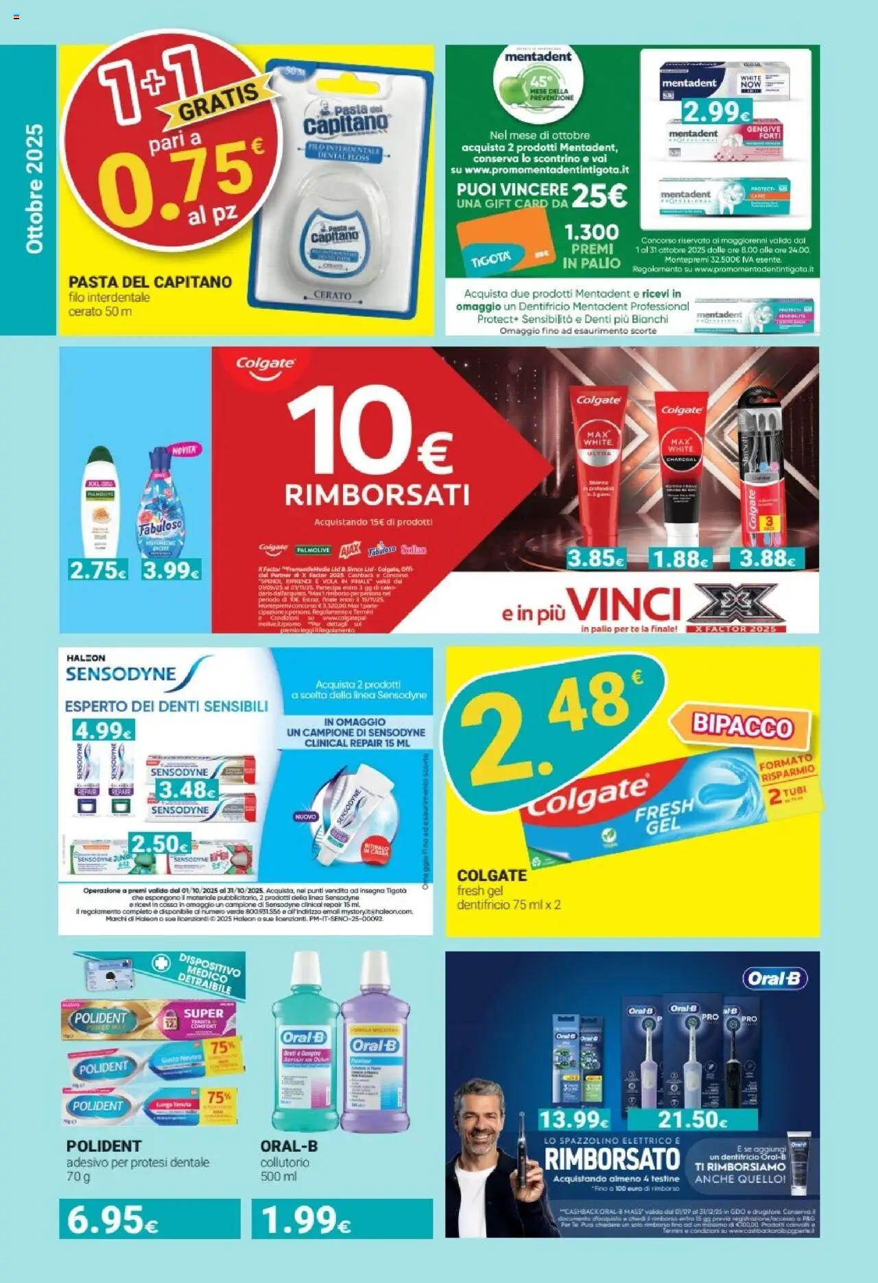 Volantino Tigotà del 01.10.2025 | Pagina: 8 | Prodotti: Collutorio, Filo interdentale, Pasta, Spazzolino elettrico