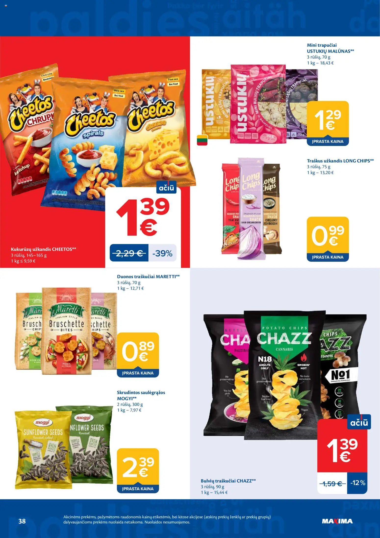 MAXIMA akcijos nuo 21.04.2026 | Puslapis: 38 | Prekių: Traškus užkandis, Traškučiai, Saulėgrąžos