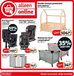 Buxibo houten peuterbed met matras**, 60 x 120 of 70 x 140 cm - Voorbeeld van een folder van Kruidvat, geldig van 02.12.2025 | Pagina: 54 | Producten: Bed, Matras