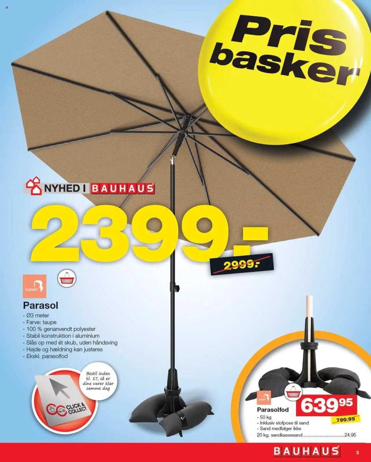 Bauhaus Tilbudsavis gyldig fra 04.07.2025 | Side: 3 | Produkter: Parasol
