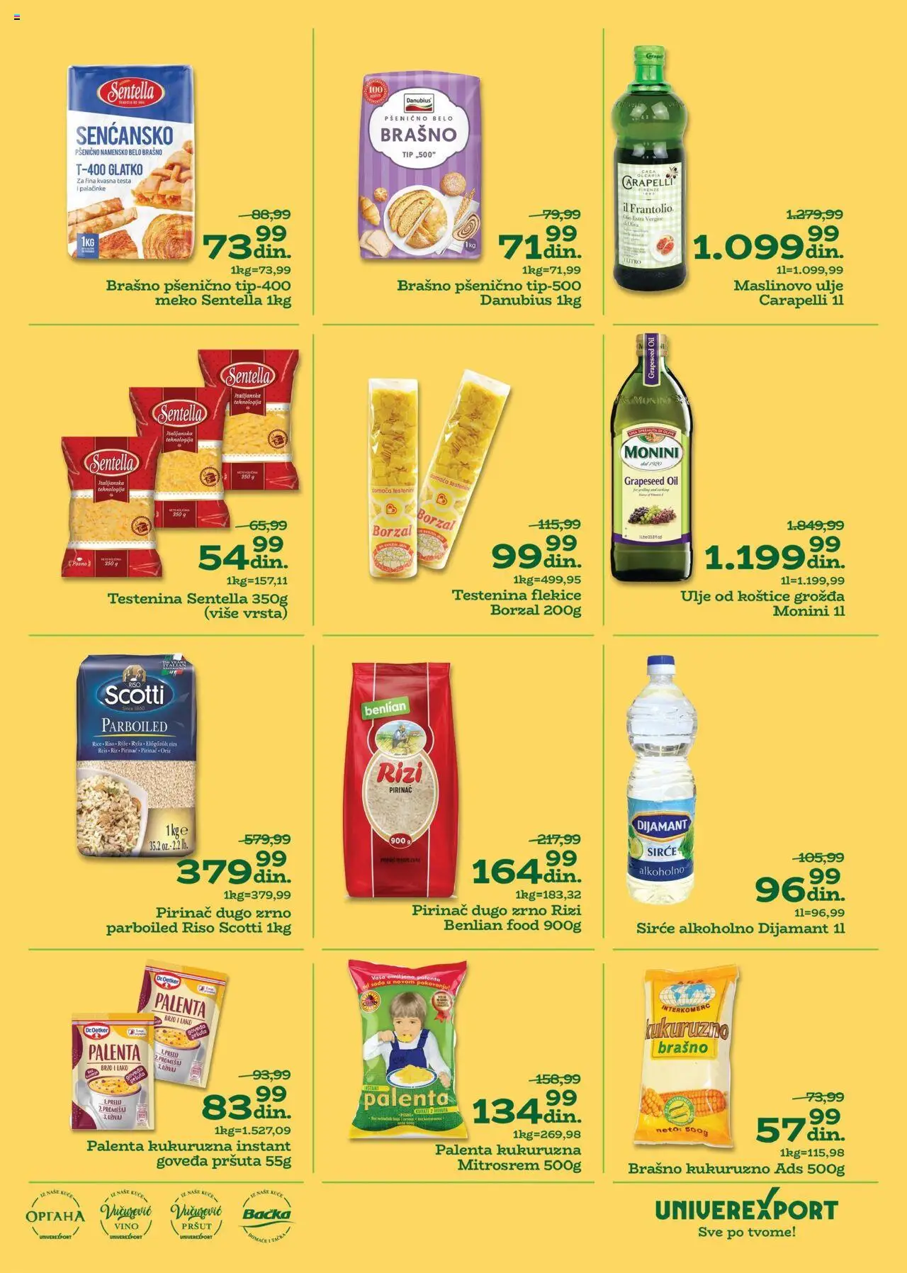 Univerexport katalog - važi od 29.09.2025 | Strana: 13 | Proizvode: Pršut, Monini, Brašno, Sirće