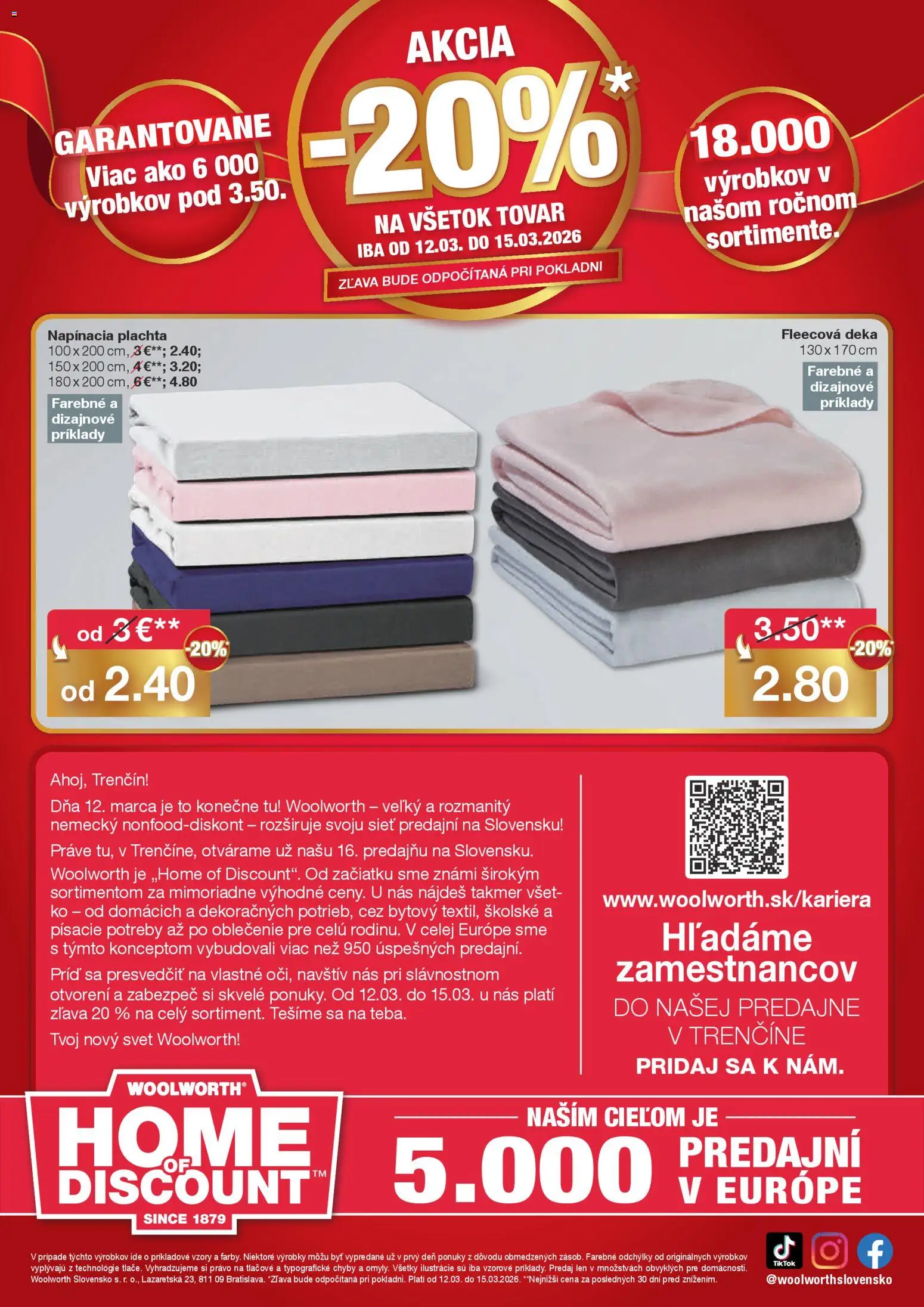 Nové Woolworth akcie – leták je platný od 09.03.2026 | Strana: 12 | Produkty: Plachta