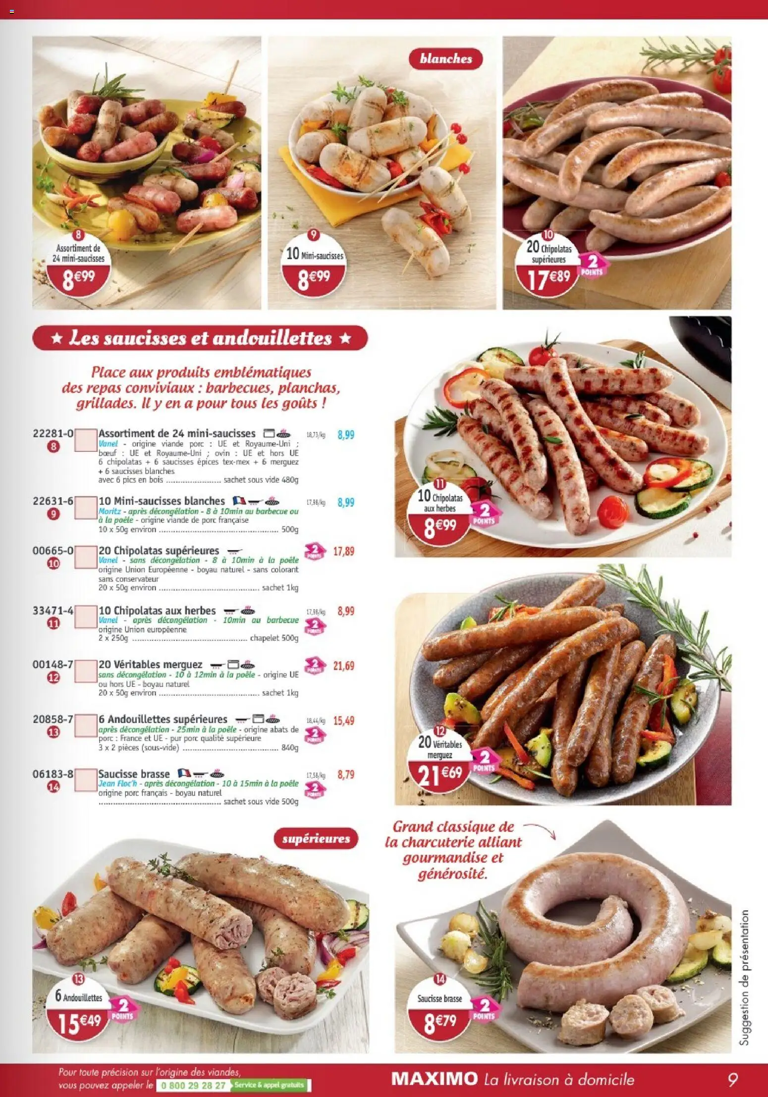 {H1} | Page: 9 | Produits: Barbecue, Merguez, Saucisse, Porc