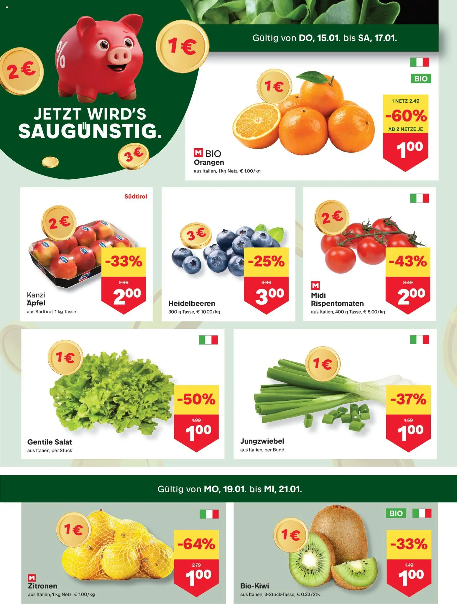MPREIS Kärnten gültig ab 22.01.2026 | Seite: 2 | Produkte: Salat, Äpfel, Orangen