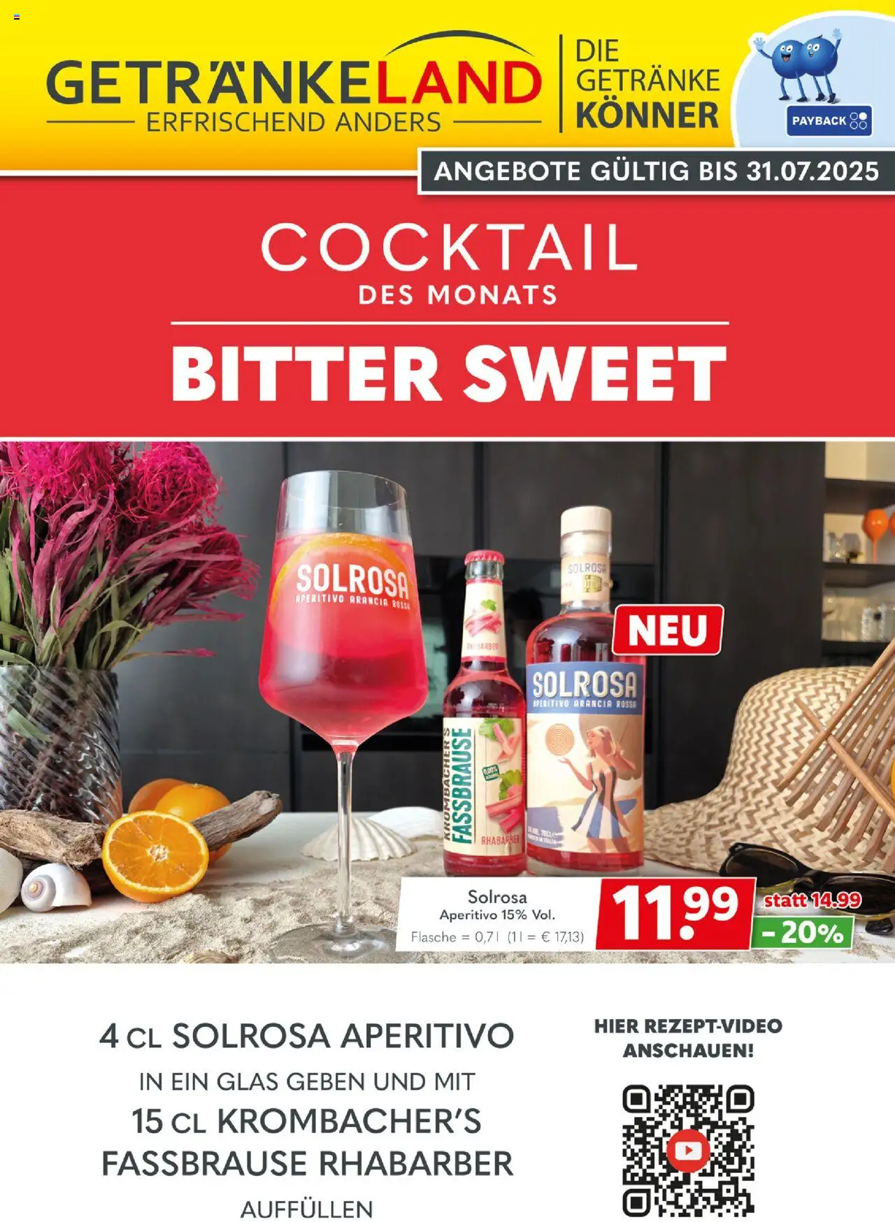 Getränkeland Cocktail des Monats - gültig ab dem 06.07.2025 | Seite: 1 | Produkte: Krombacher, Rhabarber, Fassbrause